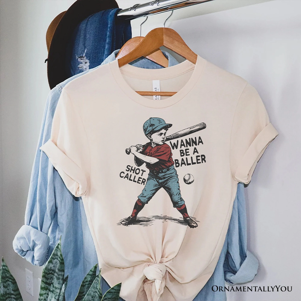 OrnamentallyYou Mens Wanna Be A Baller Baseball T-Shirt