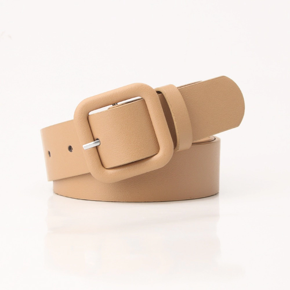 Wardrobe Whimsy Women's Leather Belts for Jeans Dresses Fashion Gold Buckle Belt