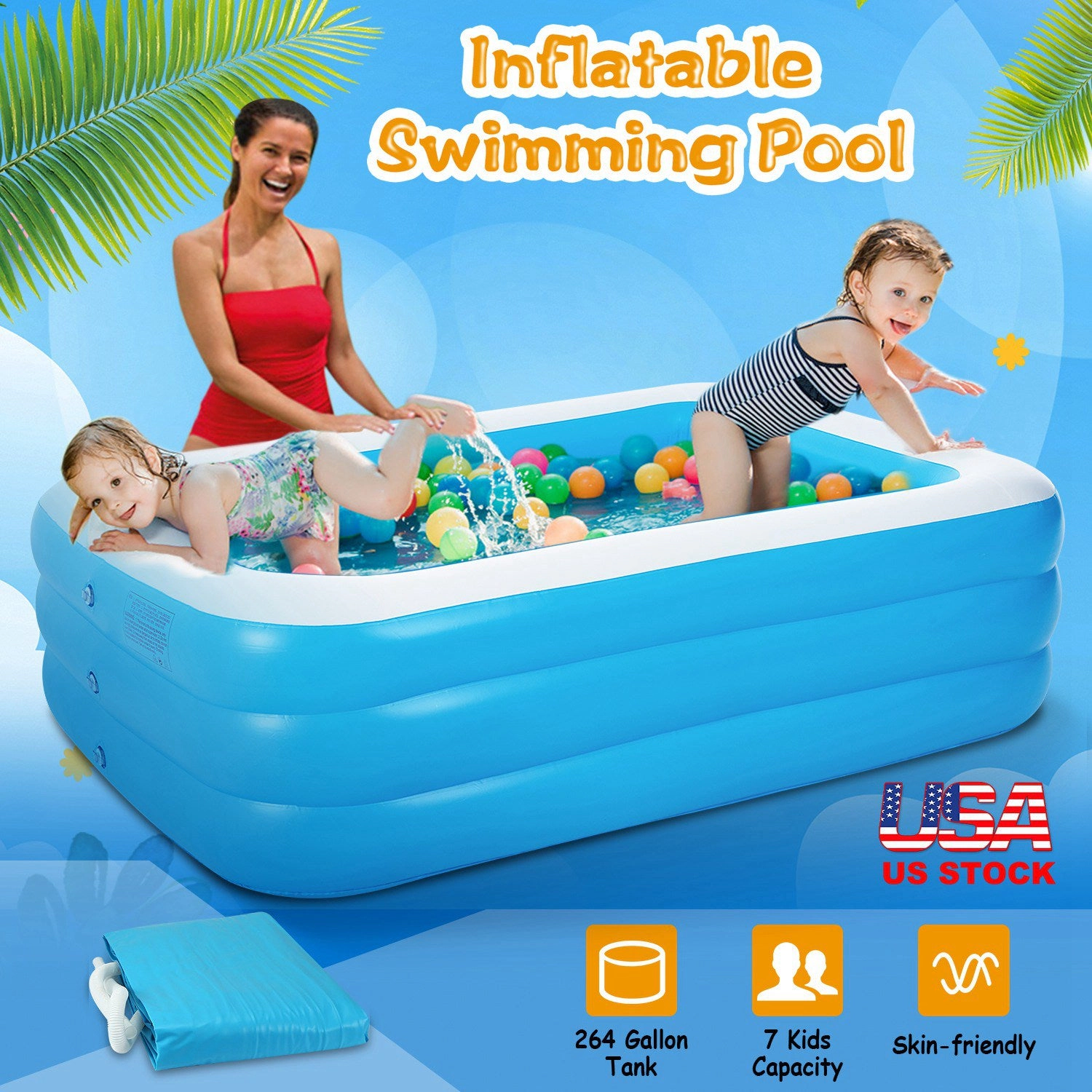 GBruno Large Family Inflatable Swimming Pool