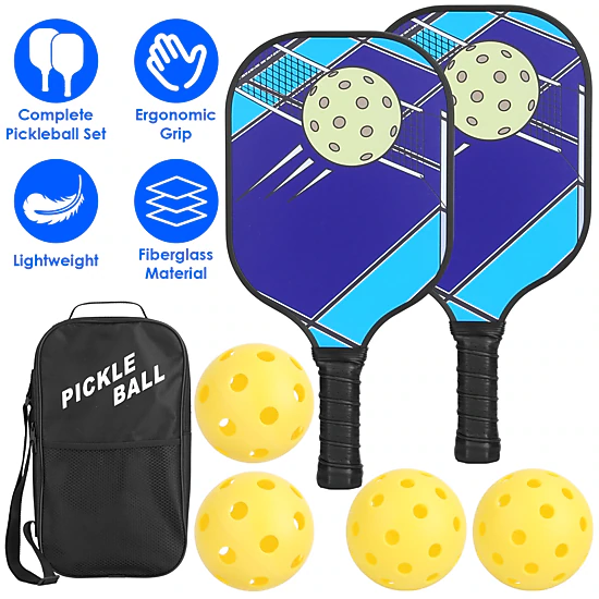 GBruno Fiberglass Pickleball Set With Carry Bag