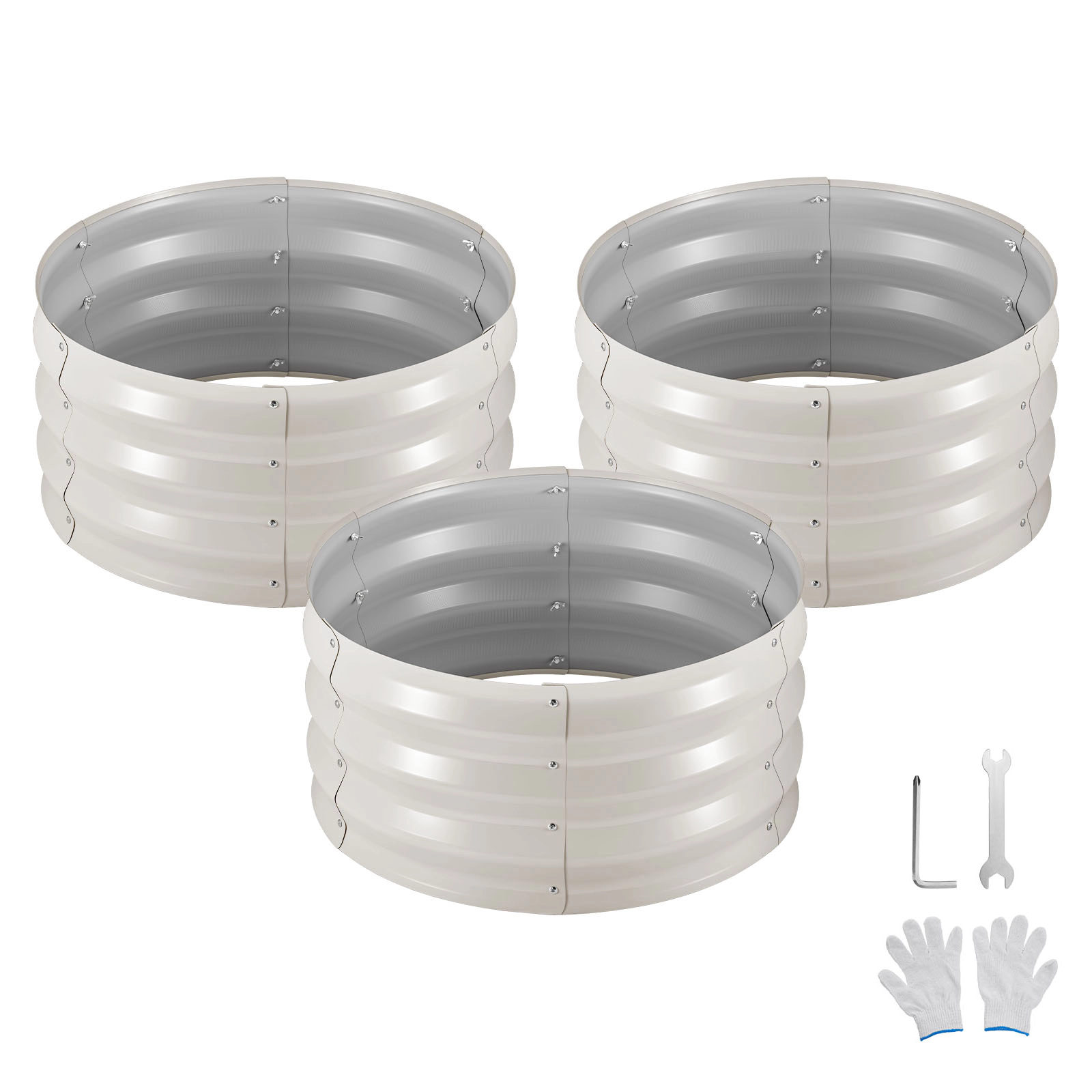 HONGGE Metal Raised Garden Outdoor Galvanized Planter Garden Planter Raised for Vegetables Flowers