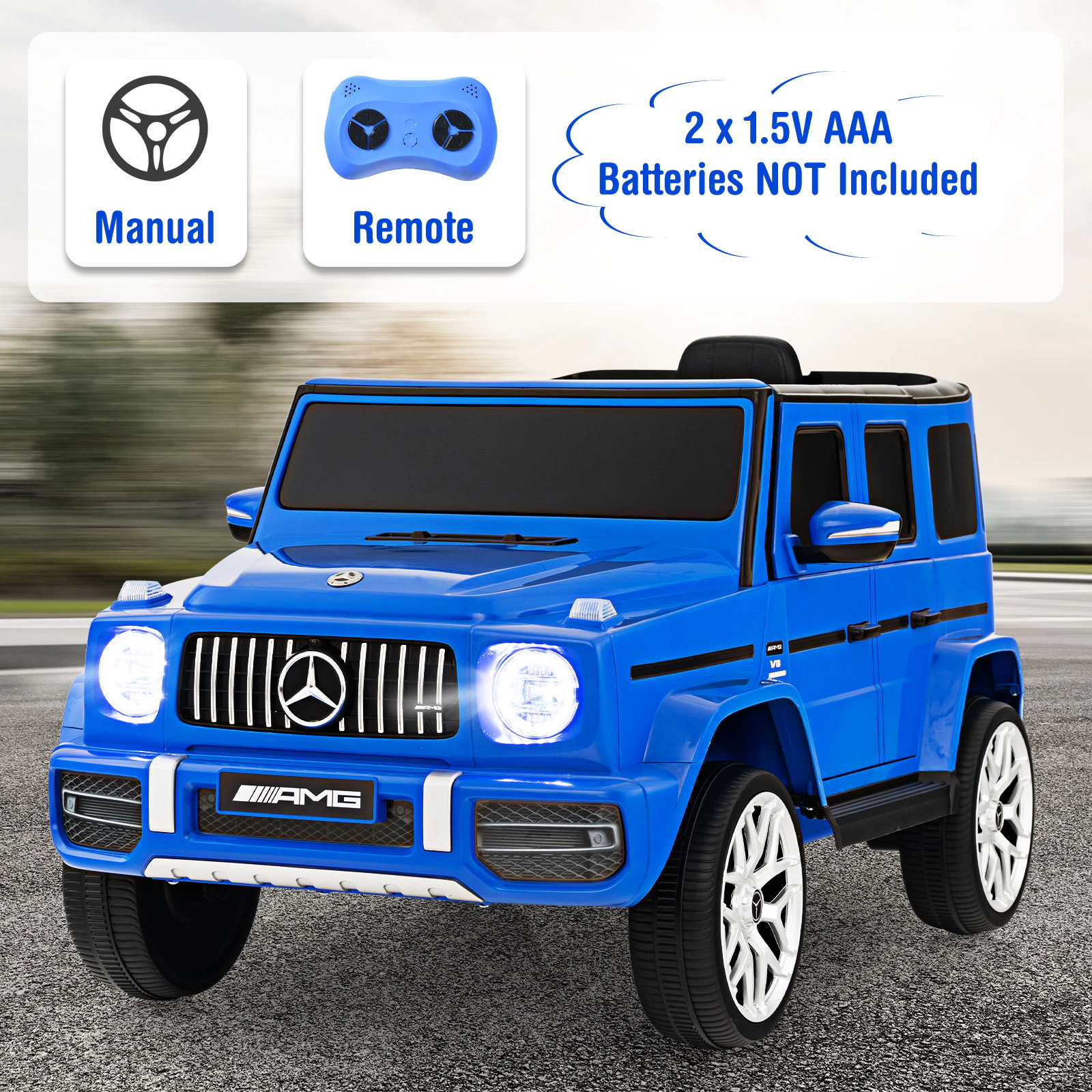SUGIFT Kids Navy 12V SUV Ride On Car with Remote and Detachable Bumper 41.5-in W 21.5-in H 66-lb Seat Capacity