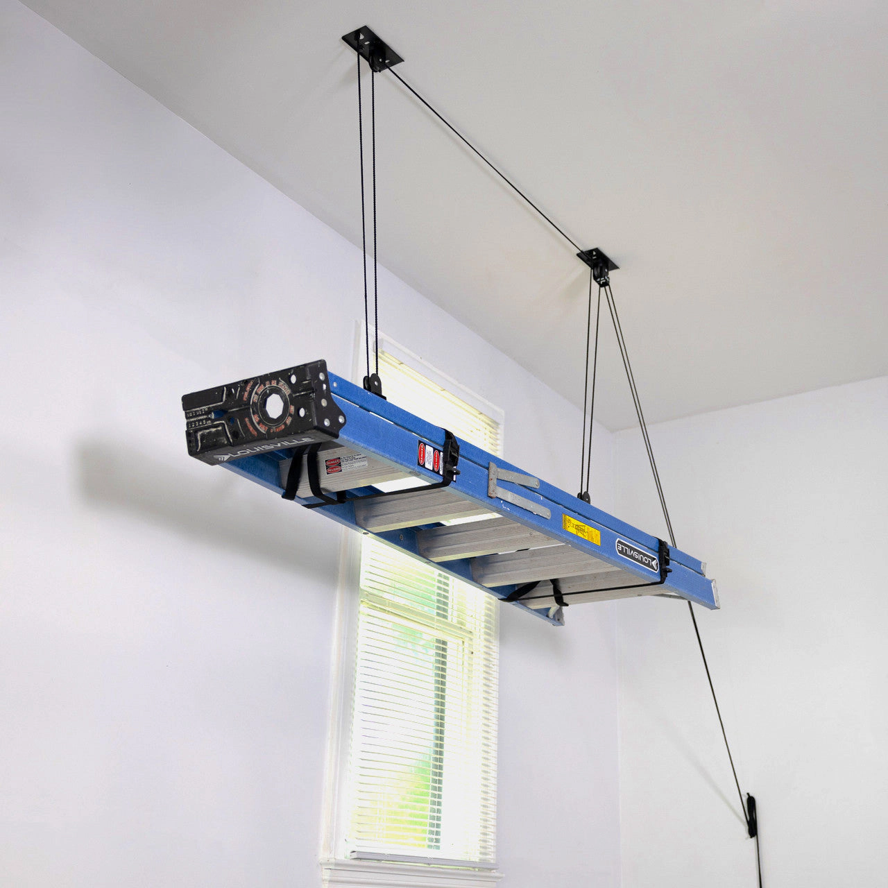 StoreYour Ladder Hoist, Holds up to 150 lbs, Up to 14' Lift, 1:1 Mechanical Advantage