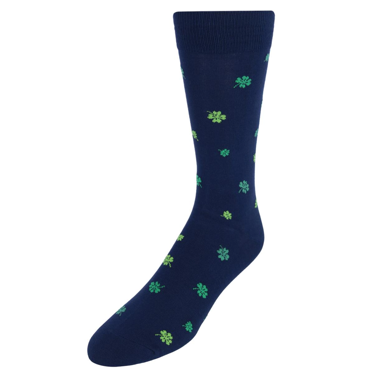 CTM Men's Lucky Four-Leaf Clovers Dress Socks (1 Pair)