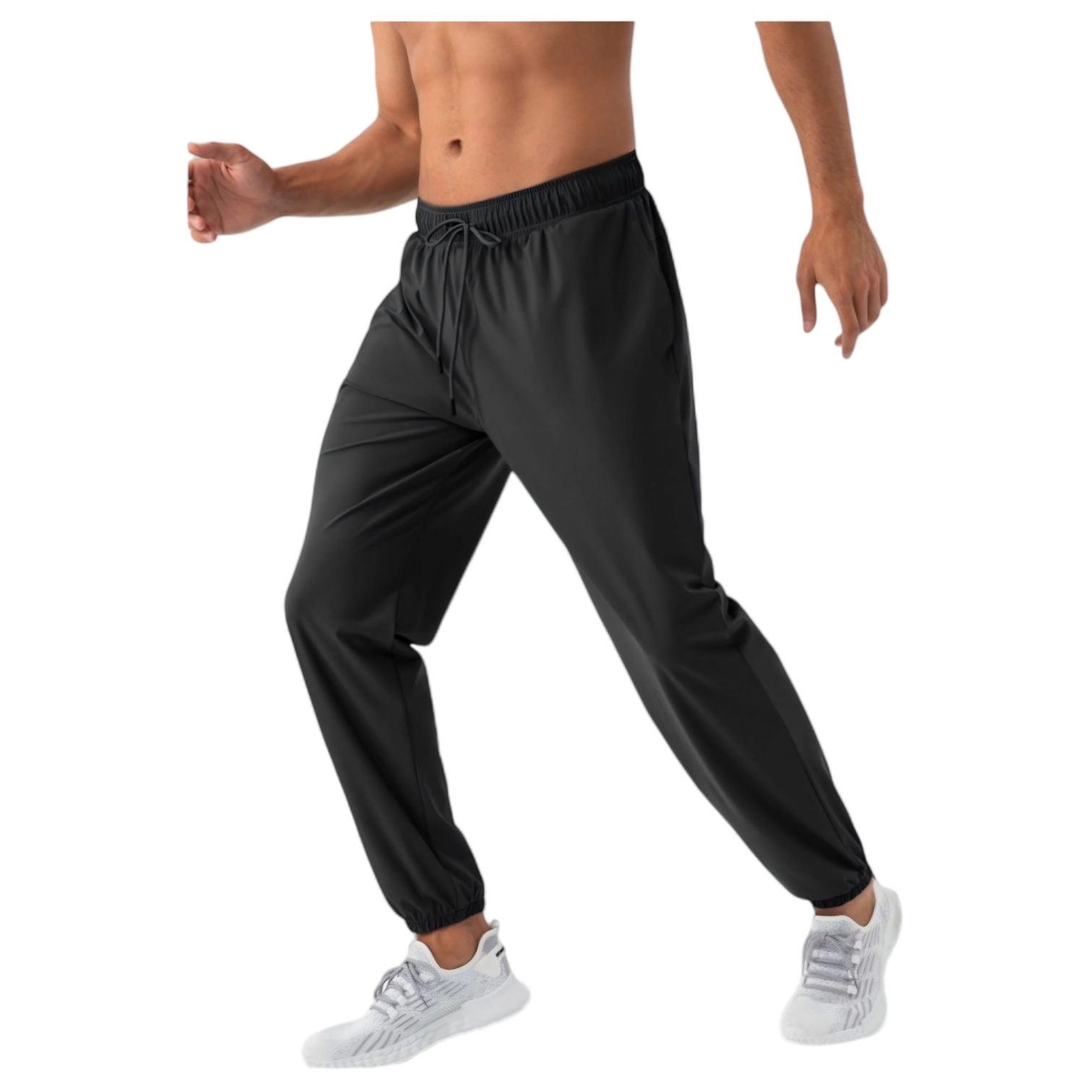 Anna-Kaci Men's Lightweight Stretch Lounge Pants with Adjustable Drawstring Waist and Straight-Leg Fit