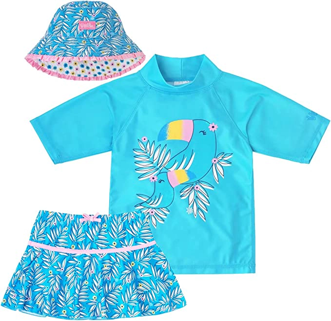 UV Skinz Girl's 3PC Sun & Swim Set