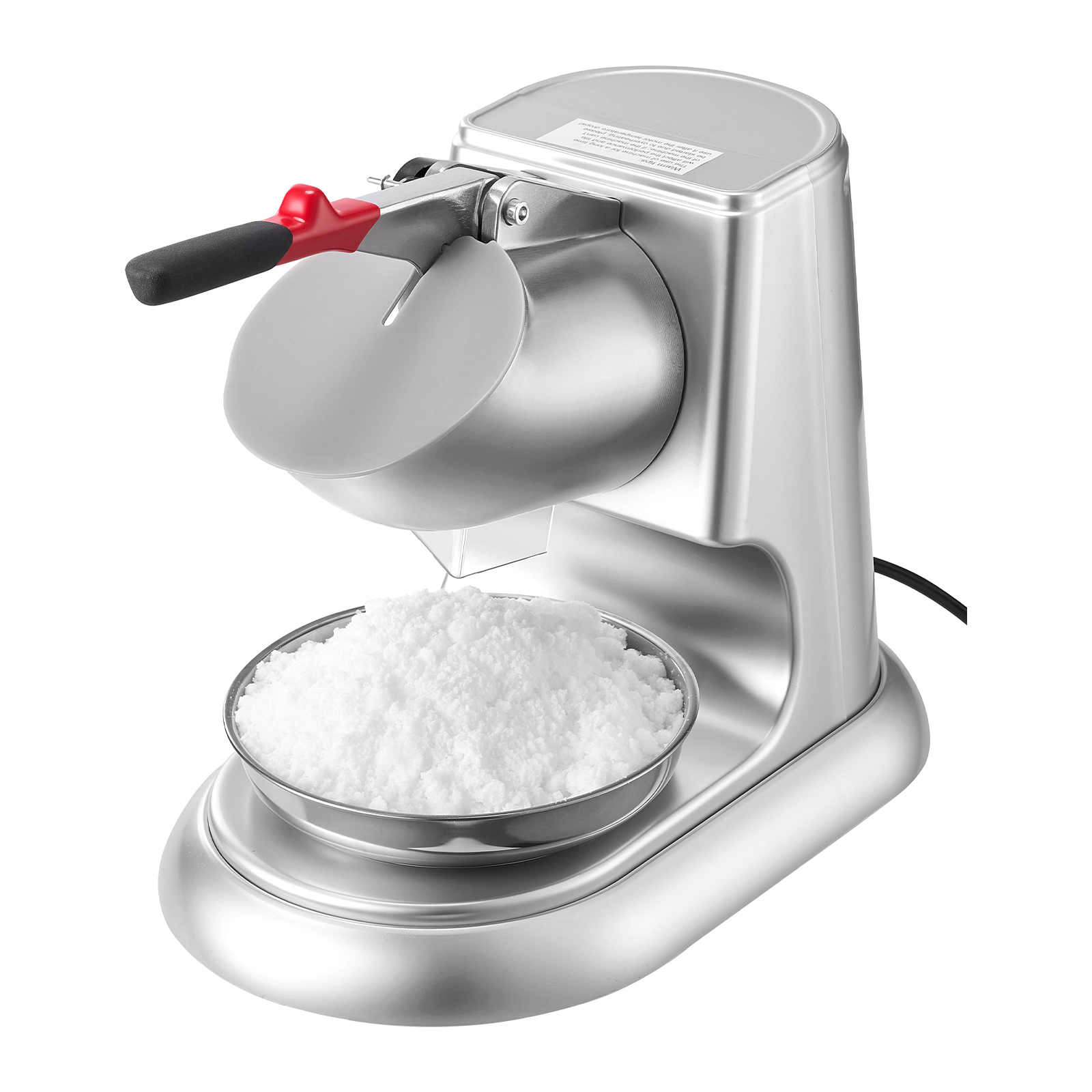 HONGGE Ice Crusher Machine Per Hour Electric 4 Blades Snow Cone Maker Stainless Steel Shaved Ice Machine with Bowl and