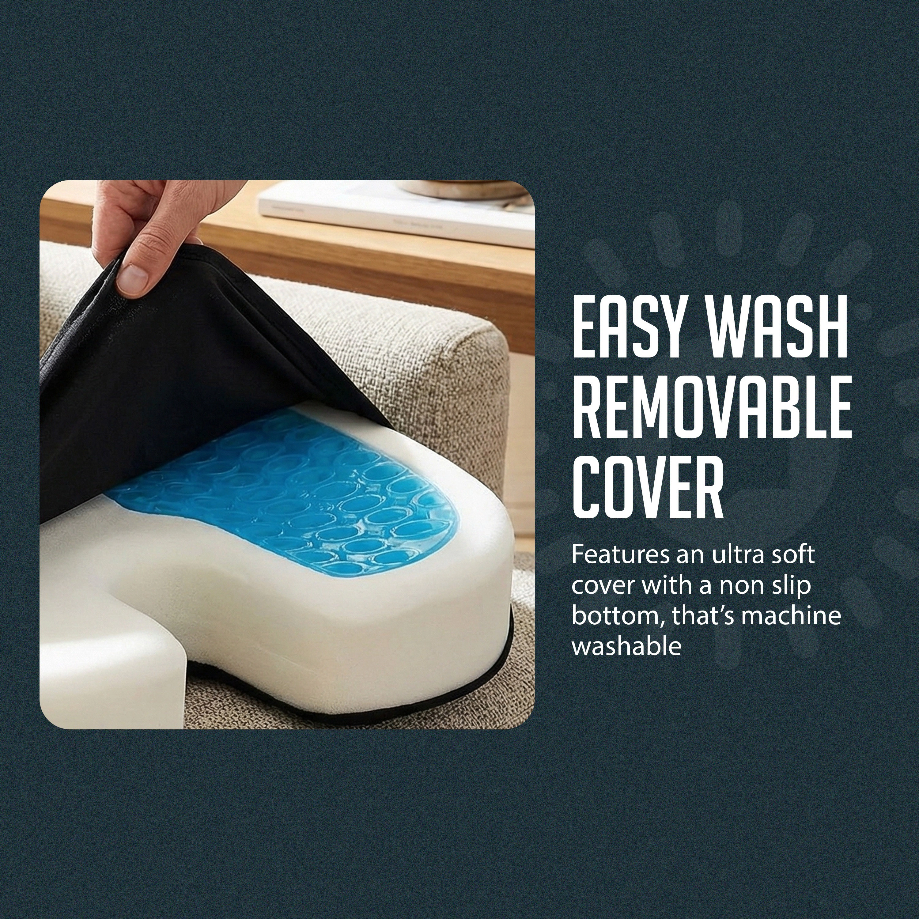 Luminuxe Gel Memory Foam Seat Cushion, Cooling Gel U Shaped Tailbone Coccyx Car Seat Cushion, Orthopedic Chair Cushions