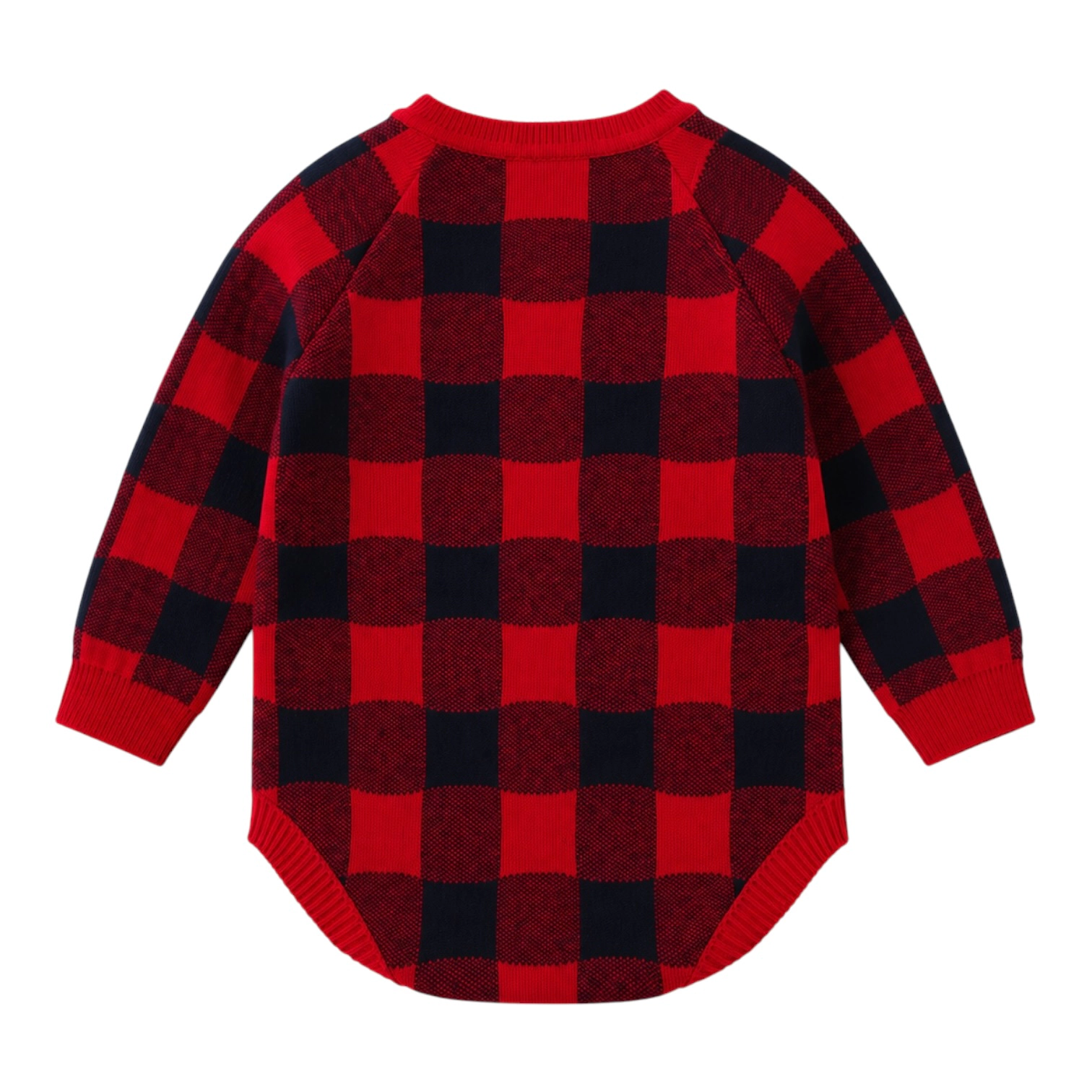 Laurenza's Baby Boys Plaid Knit Deer Romper