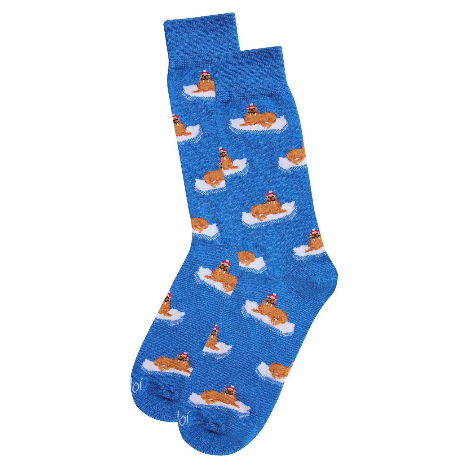 MeMoi Men's Festive Walrus Novelty Crew Socks