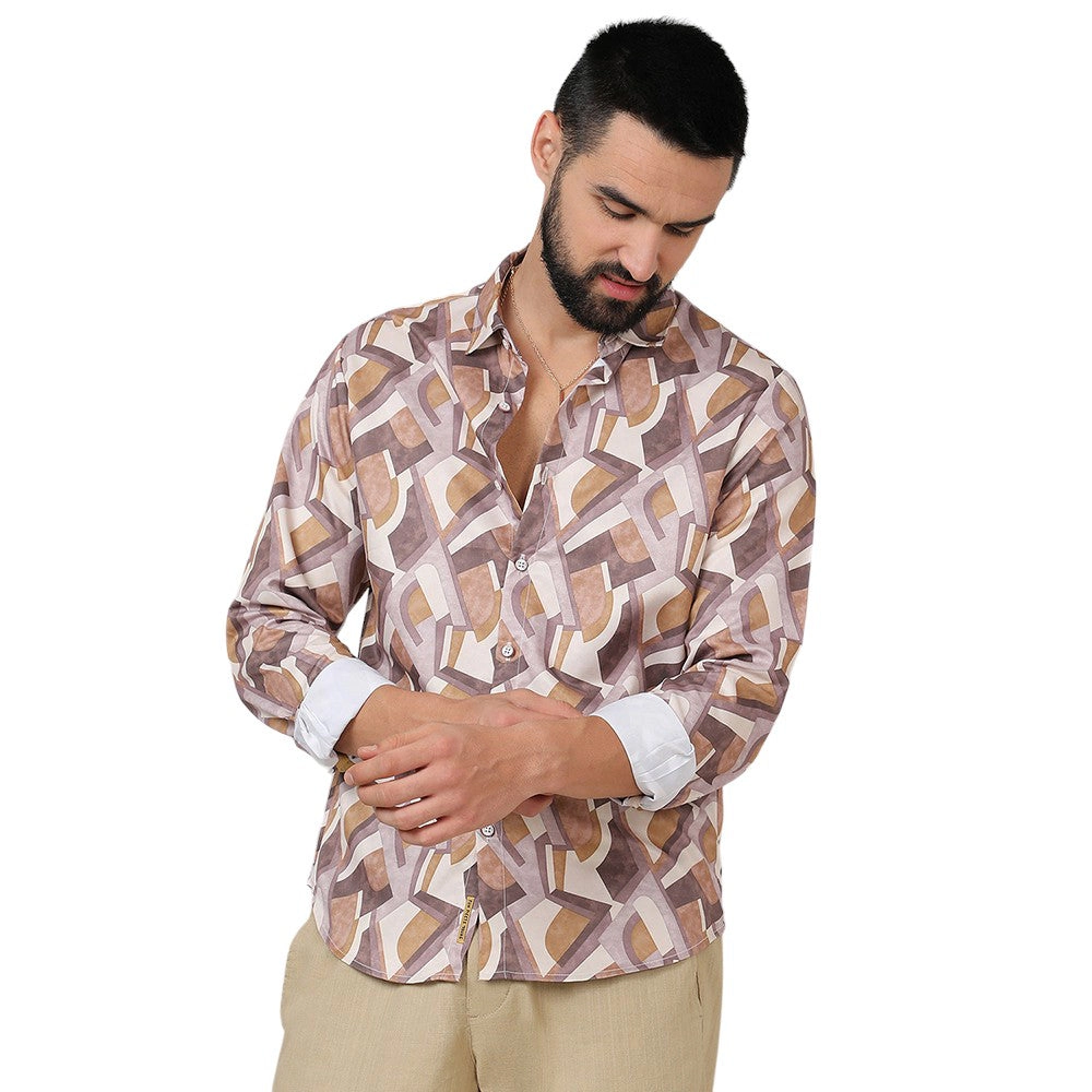 Campus Sutra Men's Abstract Block Shirt