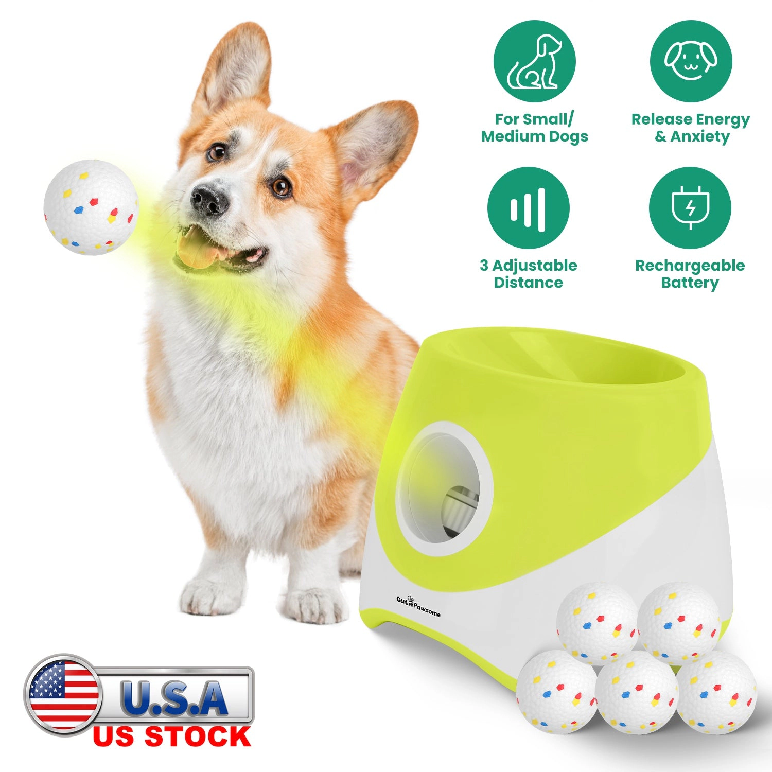 GBruno Rechargeable Automatic Dog Ball Launcher