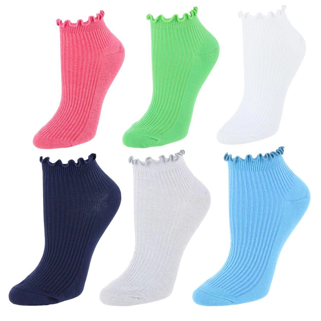 Gold Toe Women's Rib Lettuce Edge Quarter Socks (6 Pack)