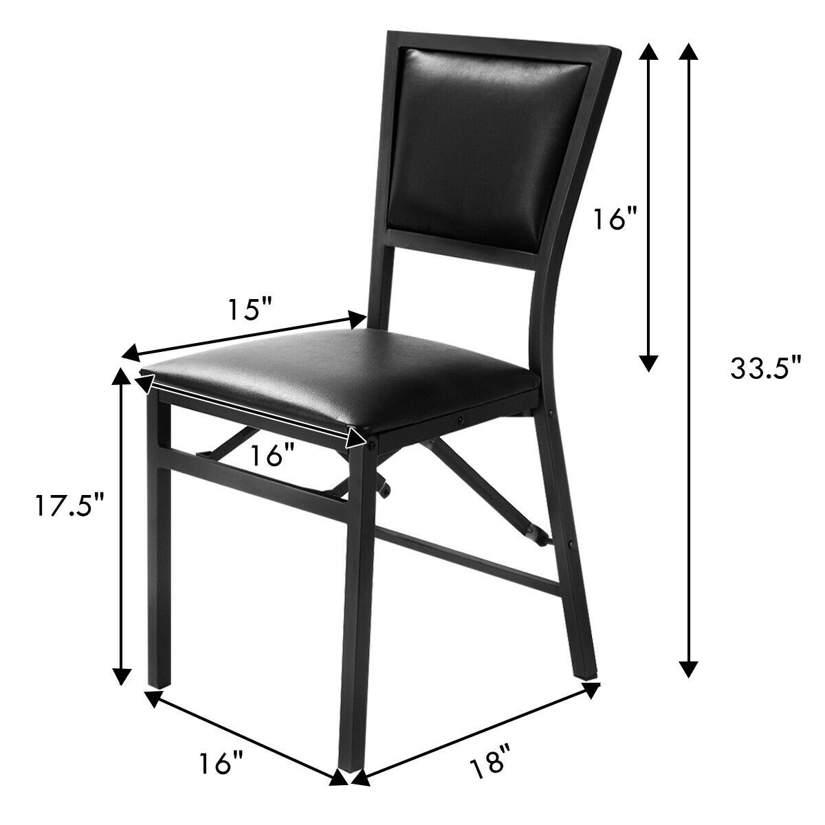 SlickBlue Padded Folding Counter Height Bar Chairs Set of 2