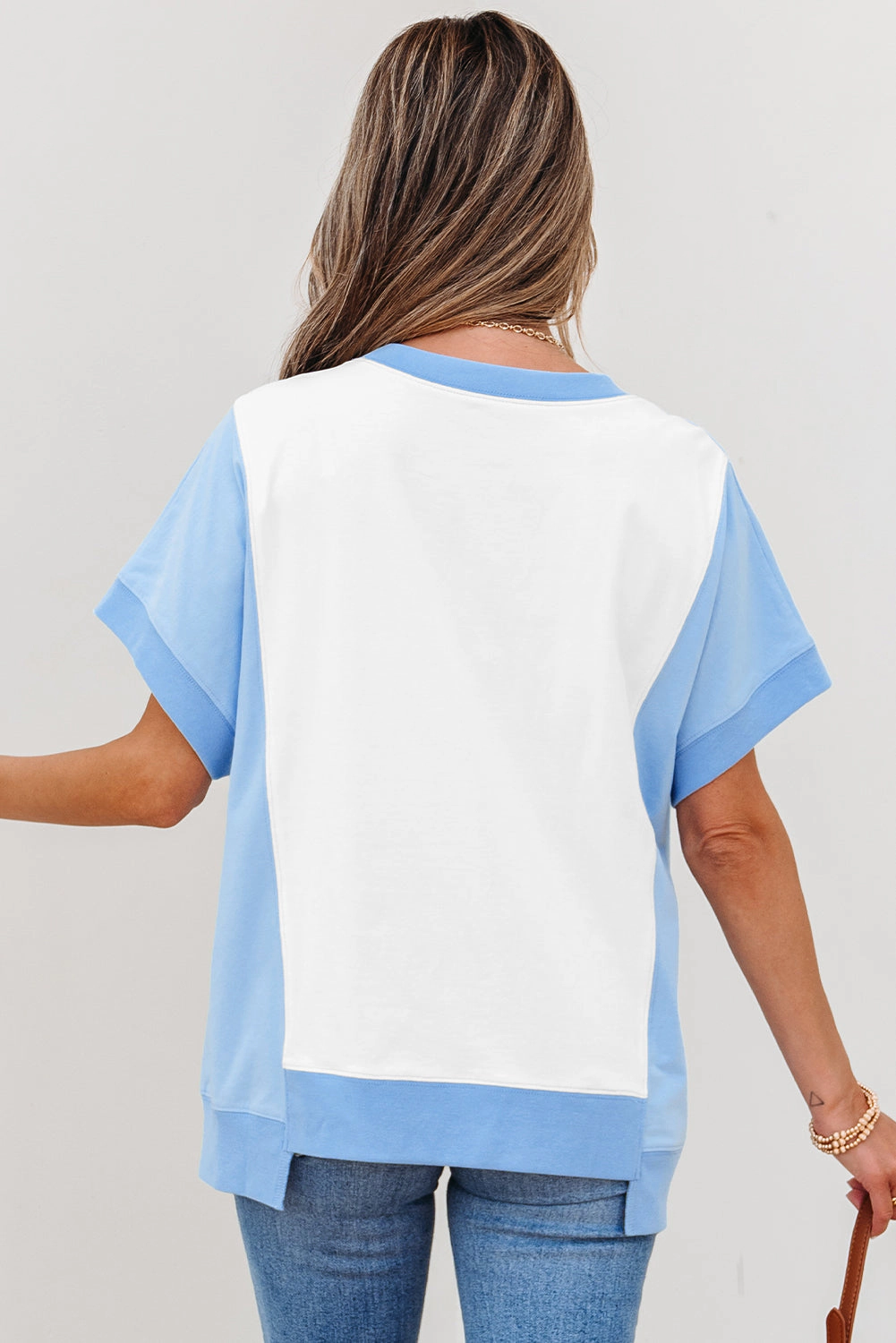 Threaded Pear Women's Waverly Exposed Seam Crew Neck Top