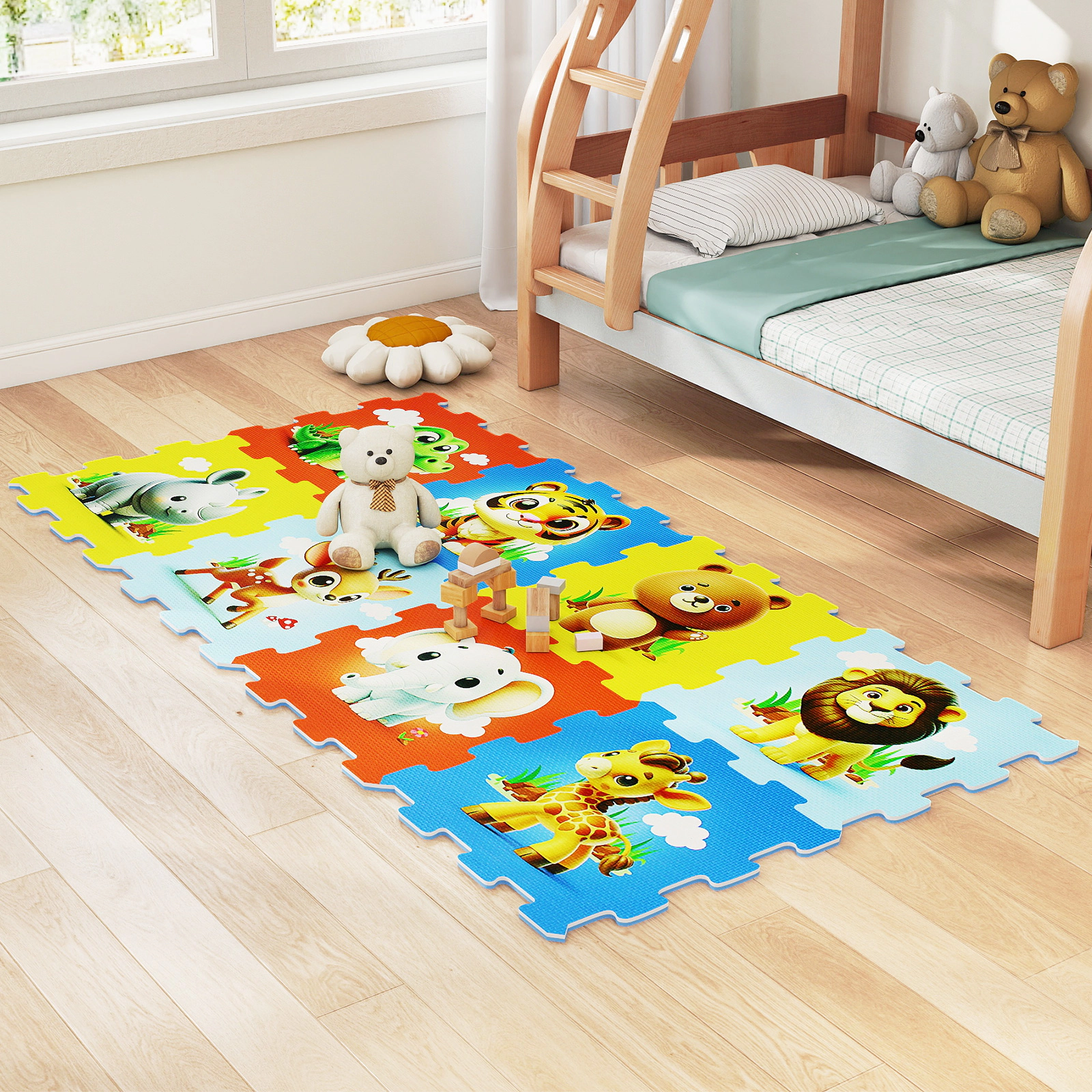 SUGIFT Educational Animal Interlocking Baby Play Mat 10 Months+ Colorful