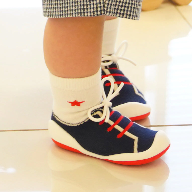 Komuello Baby Boy First Walk Sock Shoes String Navy