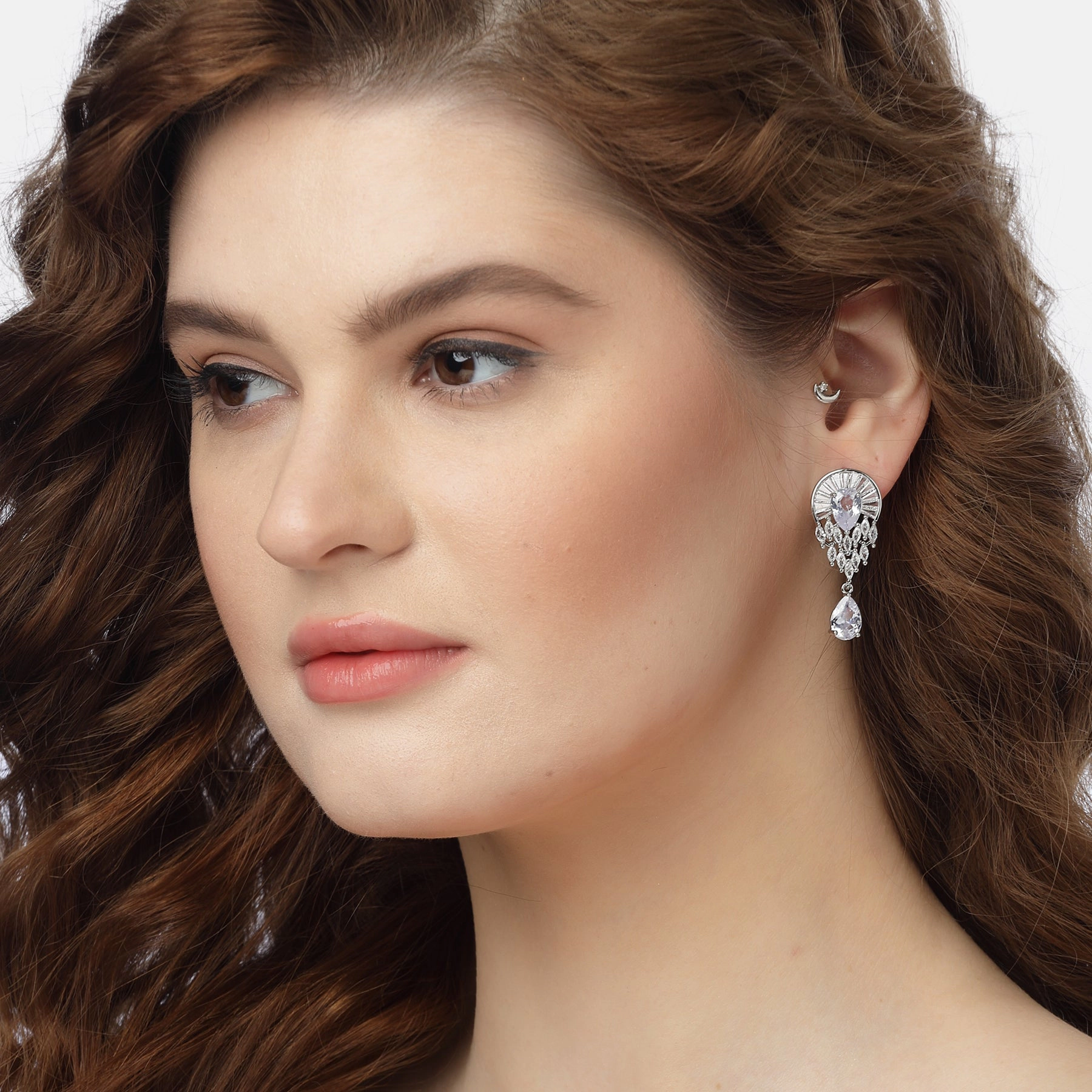 AGP PARIS Womens Sparkling Teardrop Earrings