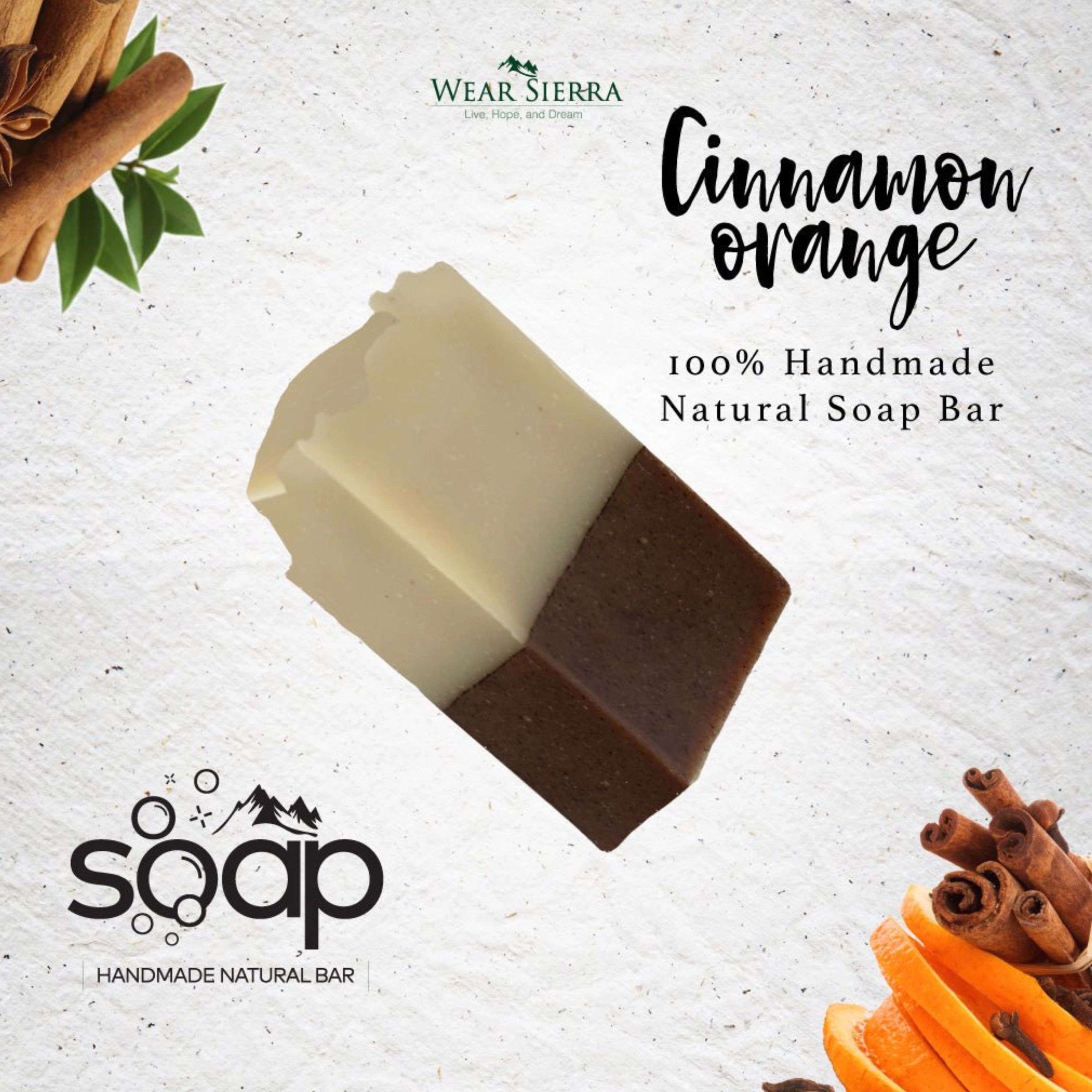 Wear Sierra Handmade Cinnamon and Orange Bar Soap Pack Of