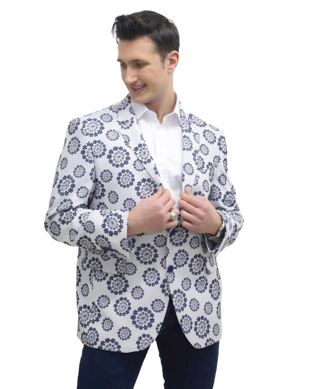 Elie Balleh Men's Slim Fit Nutical Sports Coat Jacket