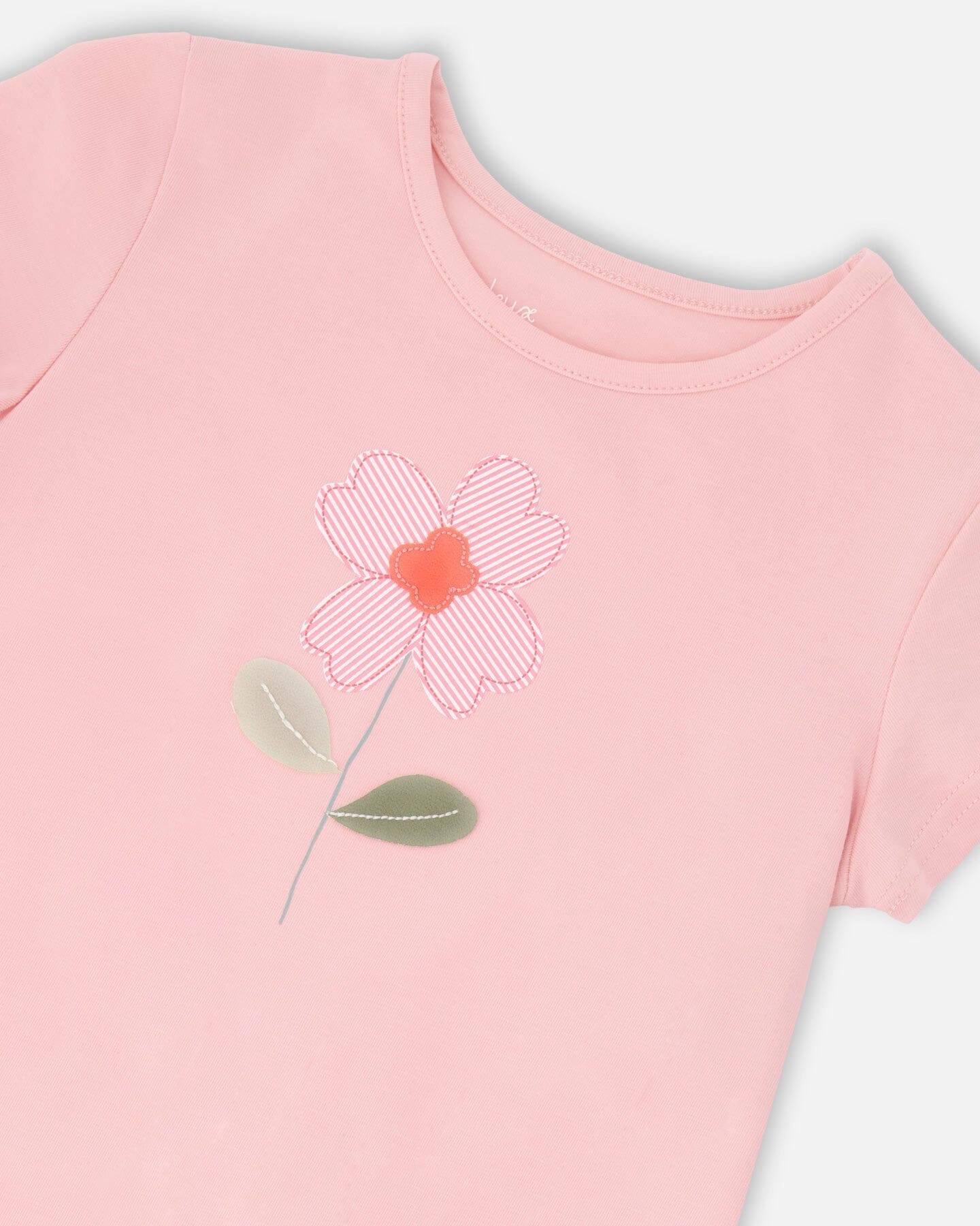 Deux par Deux Girls Organic Cotton Bi-Material Tunic with Ruffle