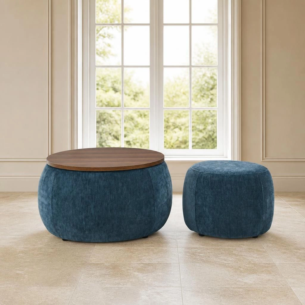 GOODSILO Round Foam Ottoman Foot Stool Versatile Extra Seating