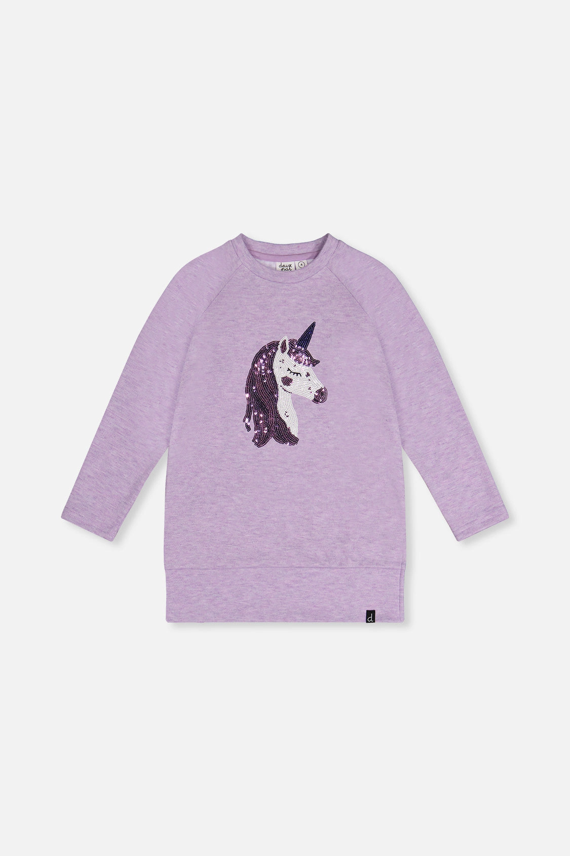 Deux par Girls Sequin Unicorn Long Sleeve Tunic