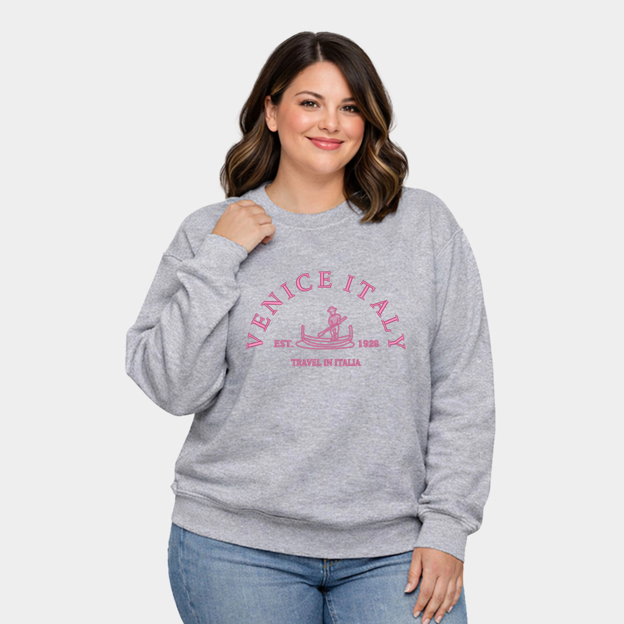 Simply Sage Market - Embroidered Venice Italy  Women's Plus Sized Graphic Sweatshirt
