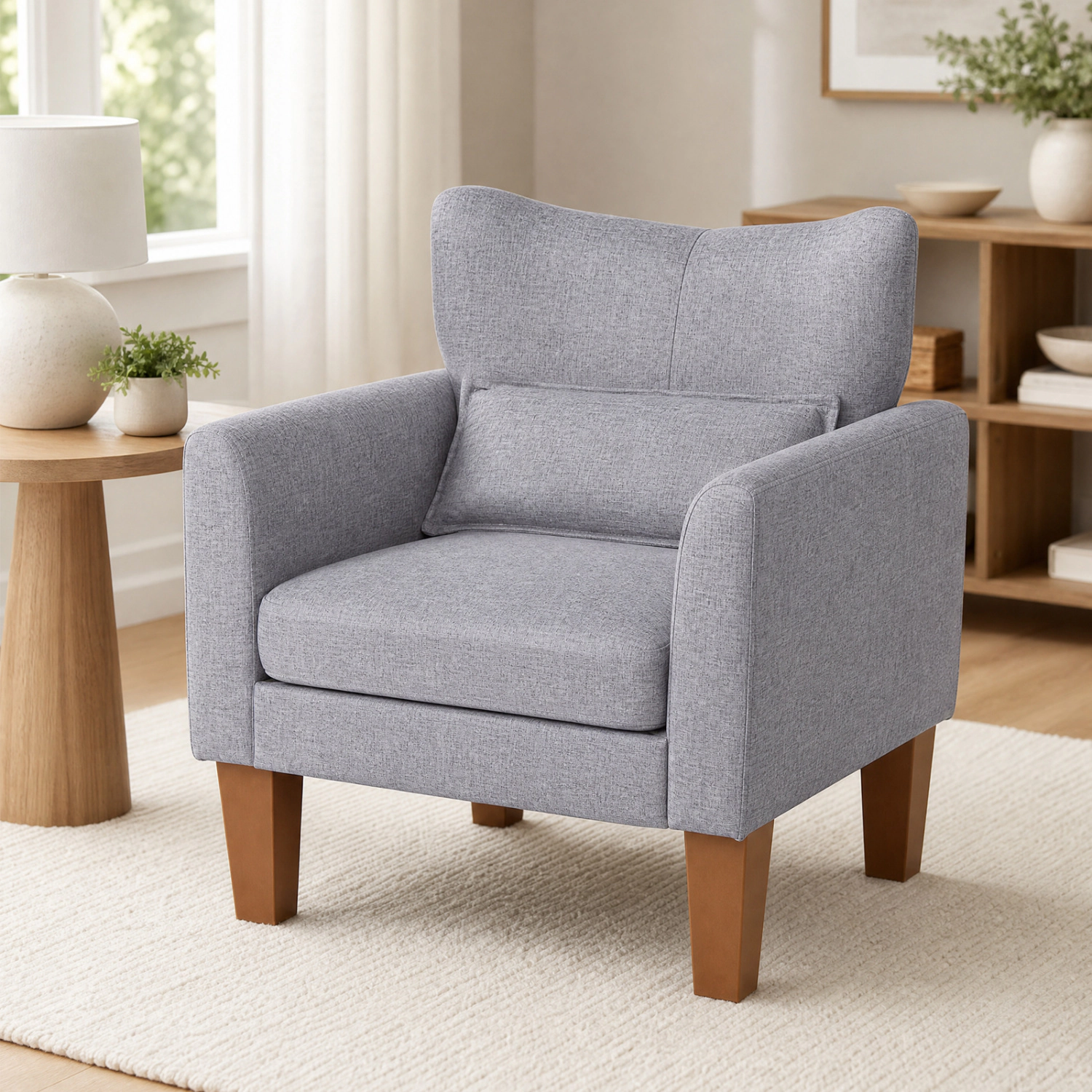 LJG Modern Accent Chair with Removable Cushion & Pillow for Living Room