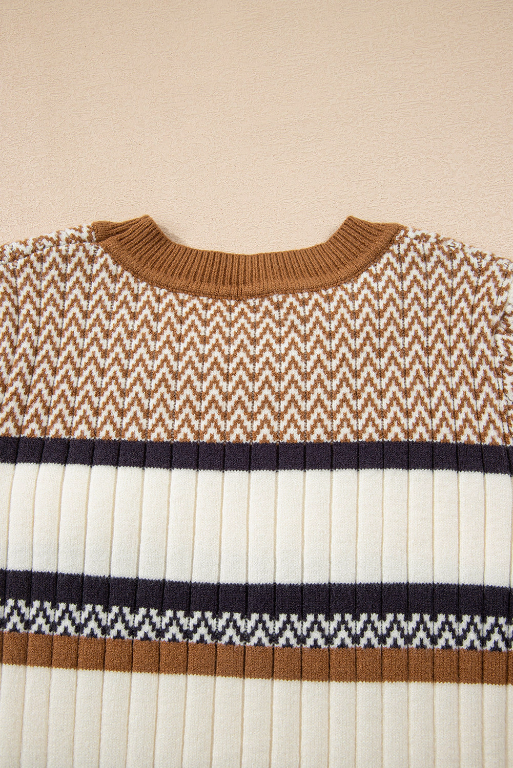 Threaded Pear Women's Avery Ribbed Trim Slim Sweater