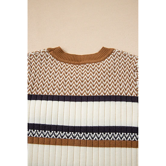 Threaded Pear Women's Avery Ribbed Trim Slim Sweater