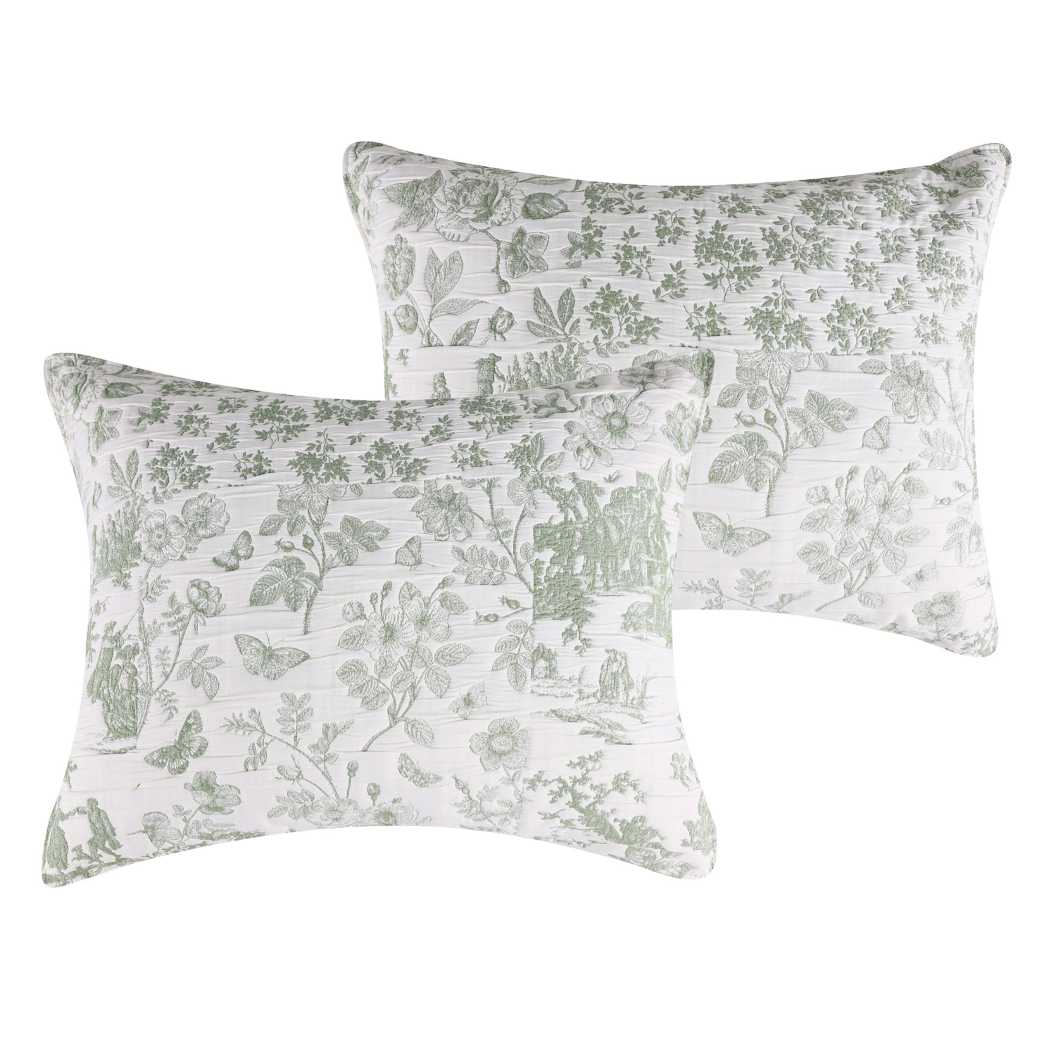 Greenland Home Fashions Toile Patch 100% Jacquard Woven Polyester Pillow Sham