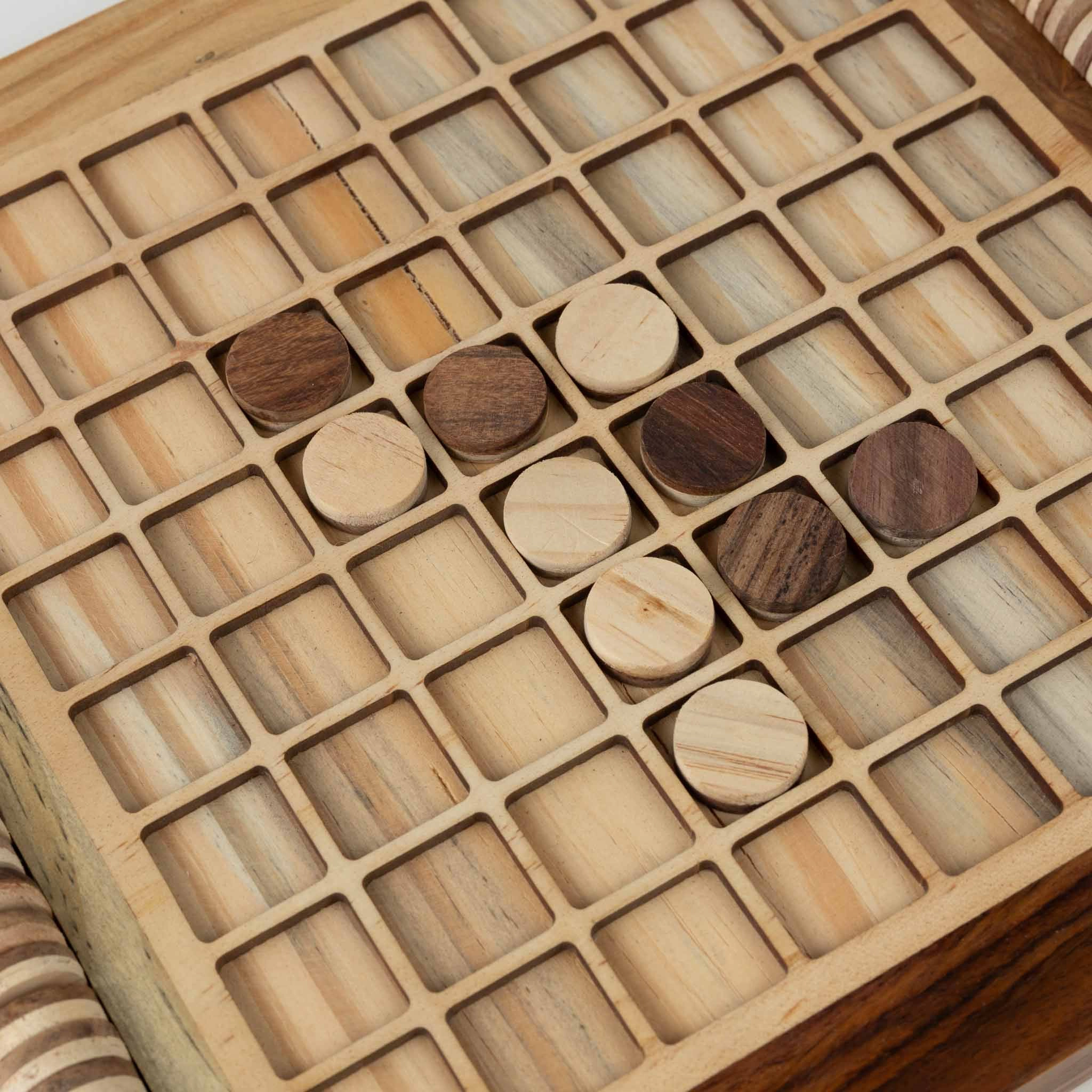 Ten Thousand Villages Handcarved Wood Reversi Game