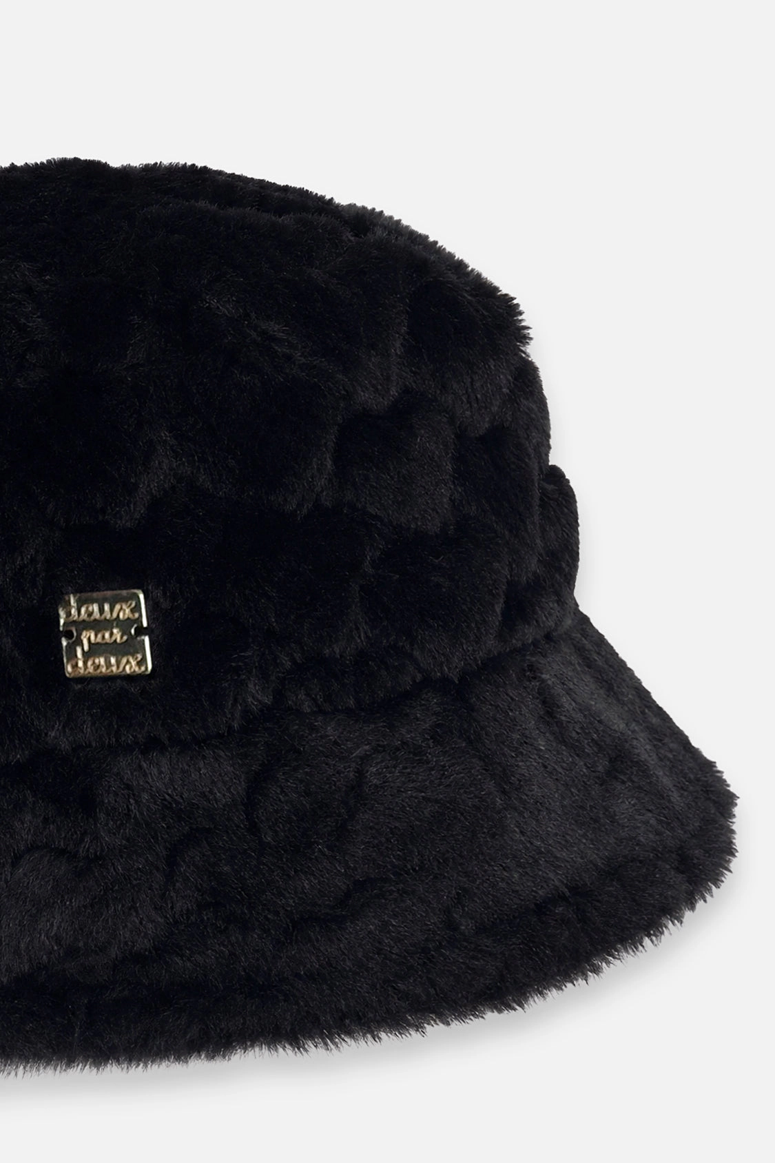Deux par Girls Wide Brim Faux Fur Bucket Hat