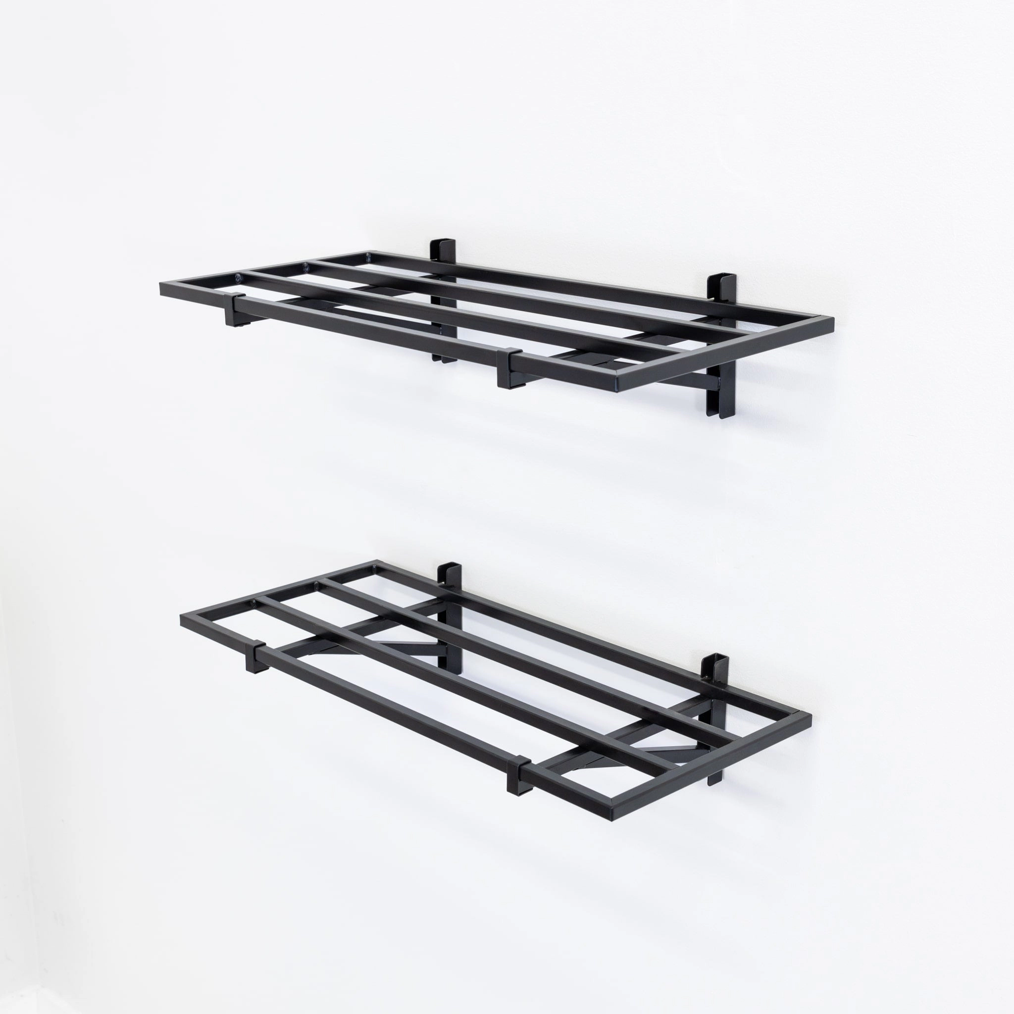 StoreYour 1' x 2' Bristol Garage Wall Mount Shelves, 2 Pack, Black