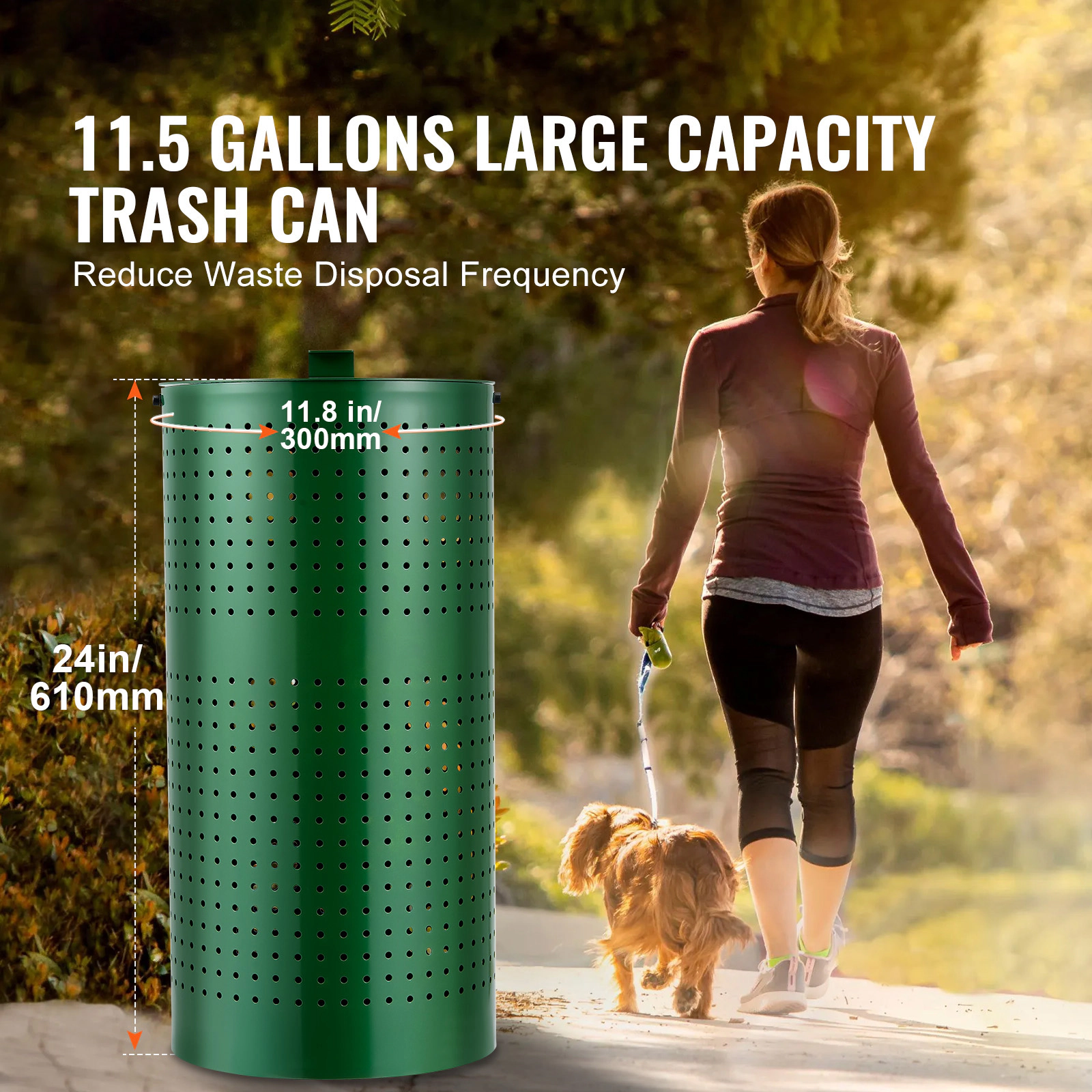 HONGGE Dog Waste Station with Commercial Poop Bin, 11.5 Gallons, 50 Can Liners