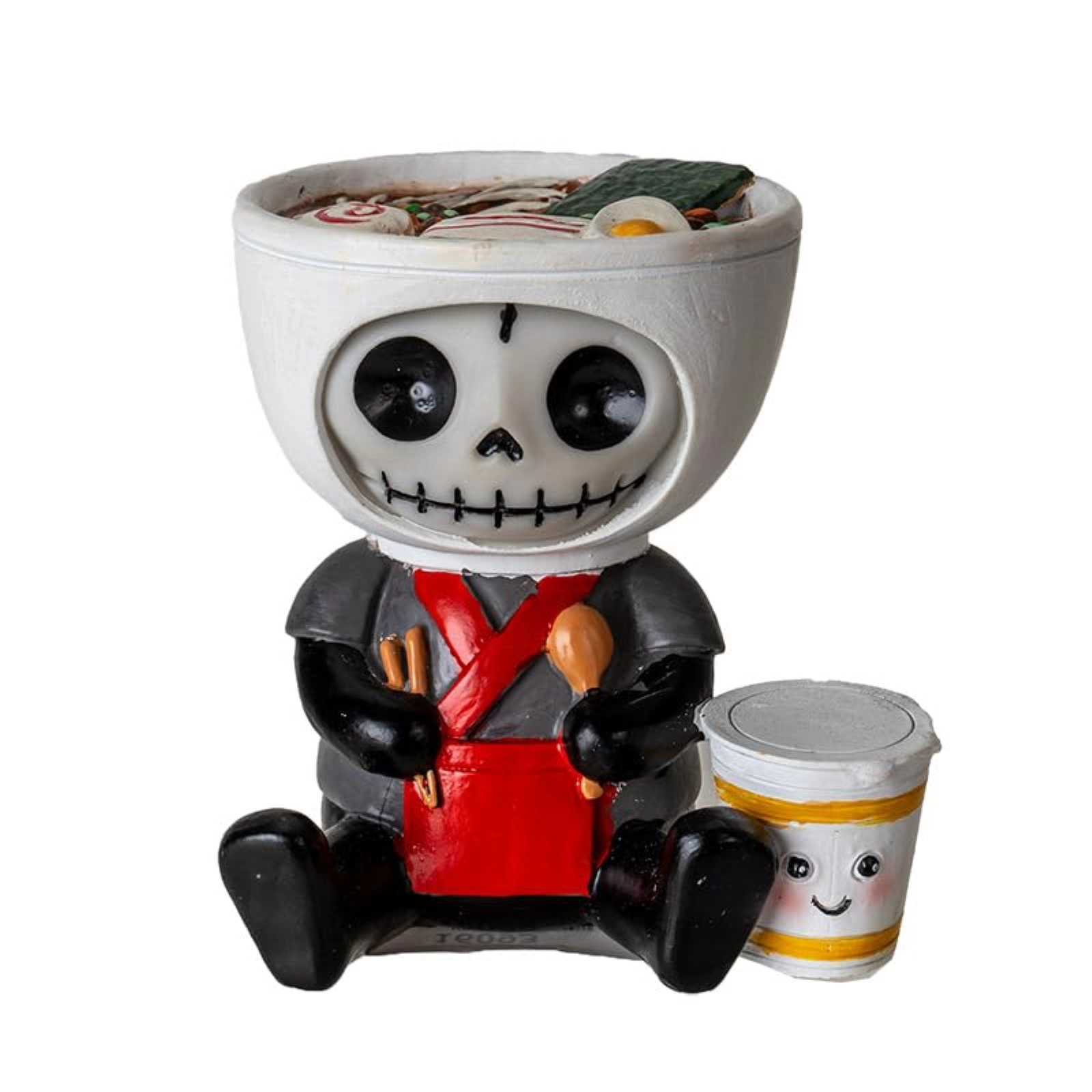 Pacific Giftware Furrybones Ramon Figurine Skeleton in Adorable Ramen Bowl Costume with Cute Noodle Cup Friend 2.7 inch