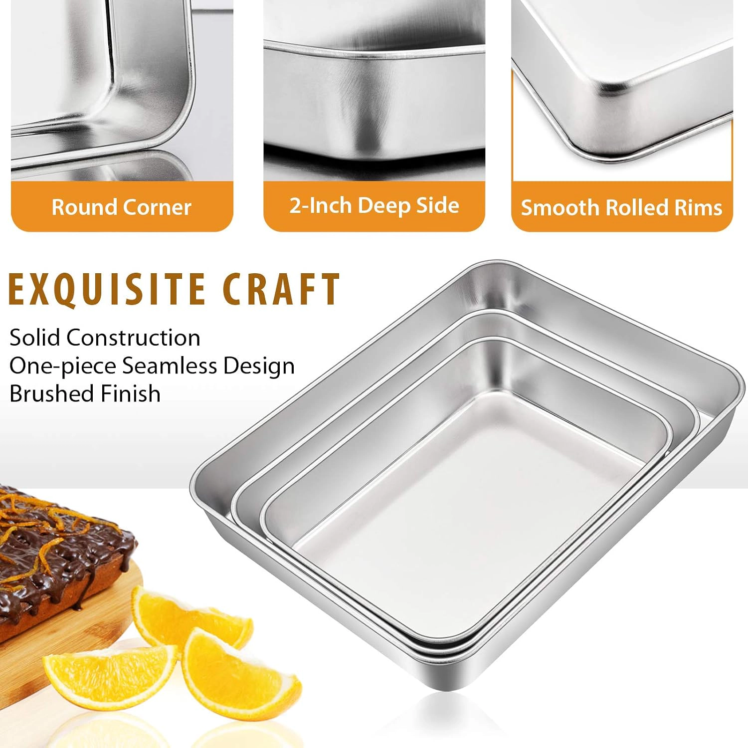 e-far Stainless Steel Baking Pan