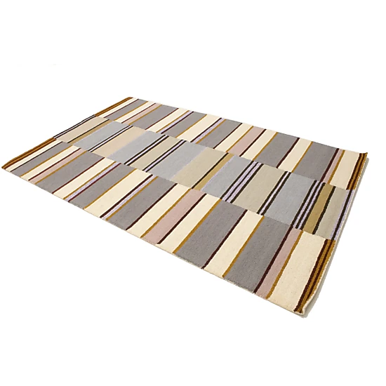 Magic Rugs 5'0 X 8'0 Stripes Hand-Tufted Multicolored Modern Wool Rug