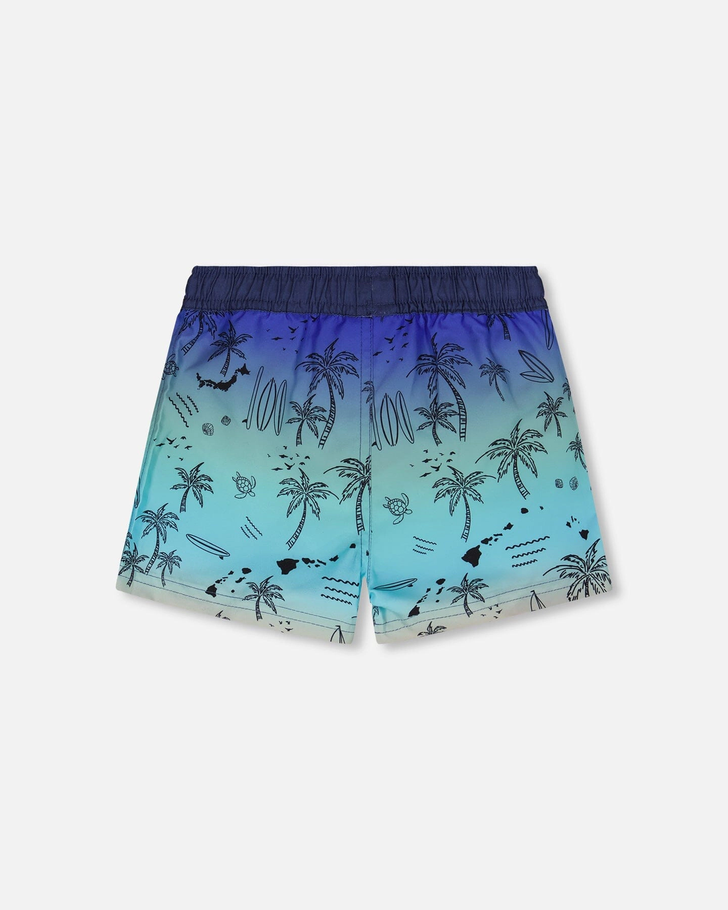 Deux par Boys Beach Print Adjustable Drawstring Boardshorts