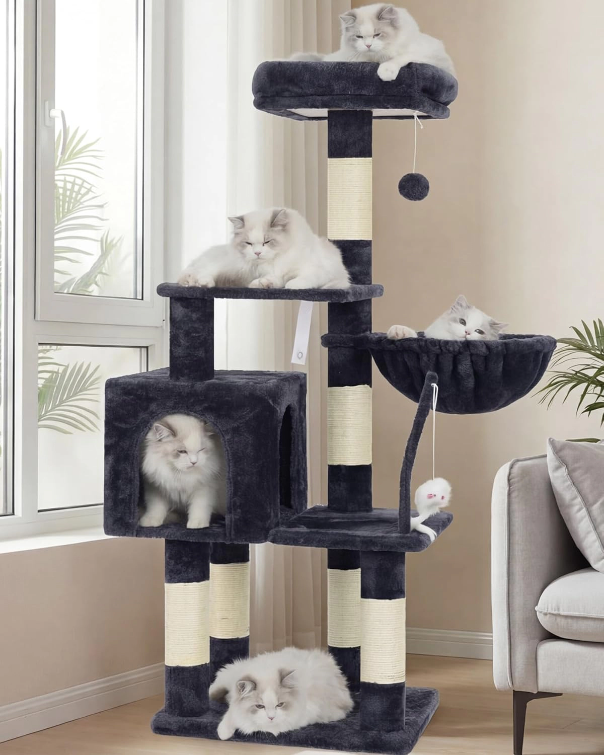 Heybly cat tree with durable sisal scratching posts