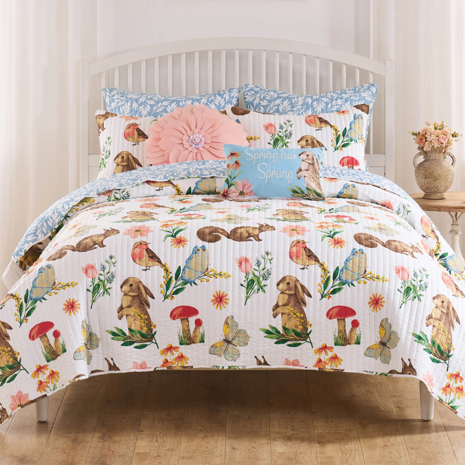 Greenland Home Fashions Willow Brushed Microfiber Reversible Lightweight Quilt Set 3 PC