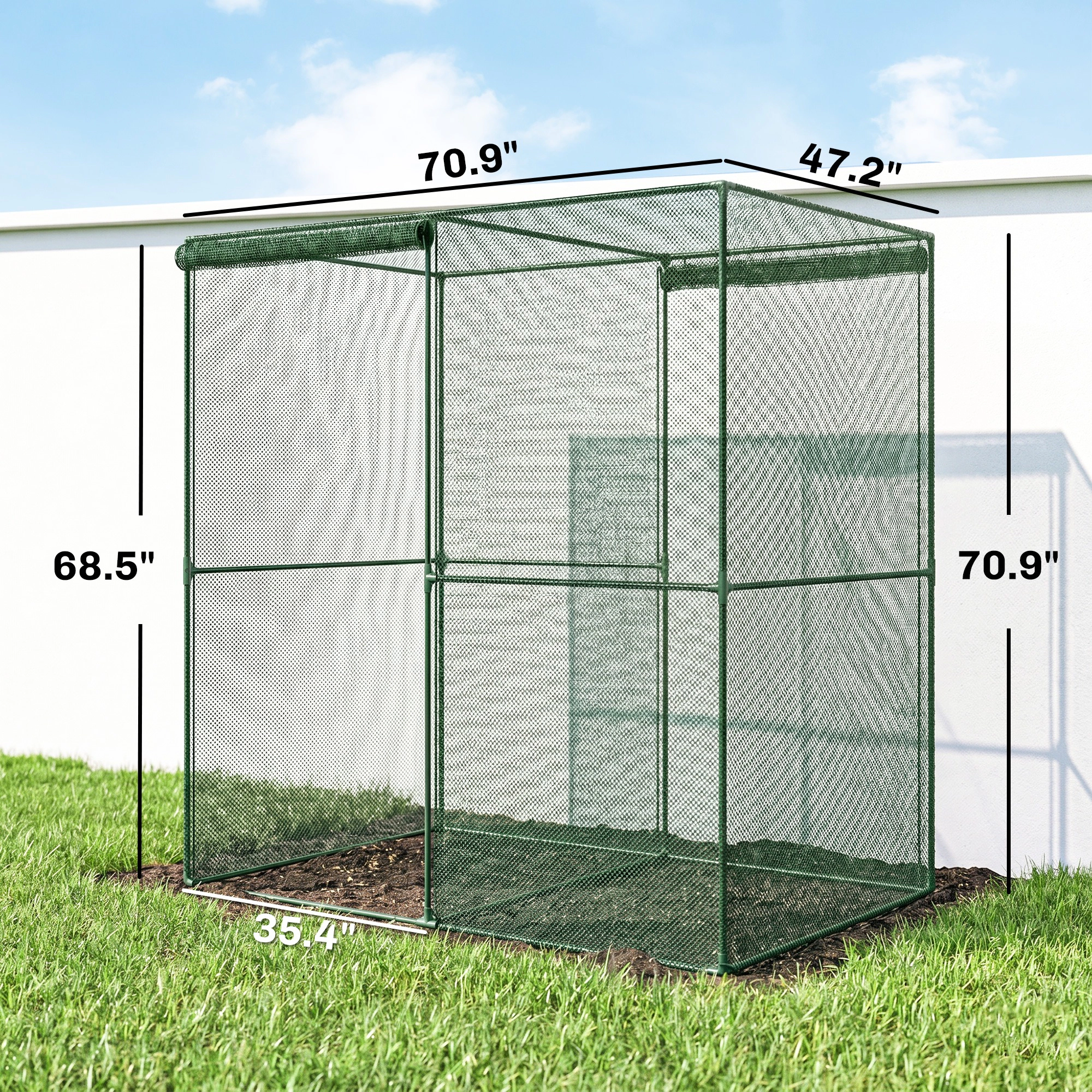 HONGGE 6' x 4' x 6' Crop Cage, Plant Protection Tent with Zippered Doors for Vegetable Garden, Backyard