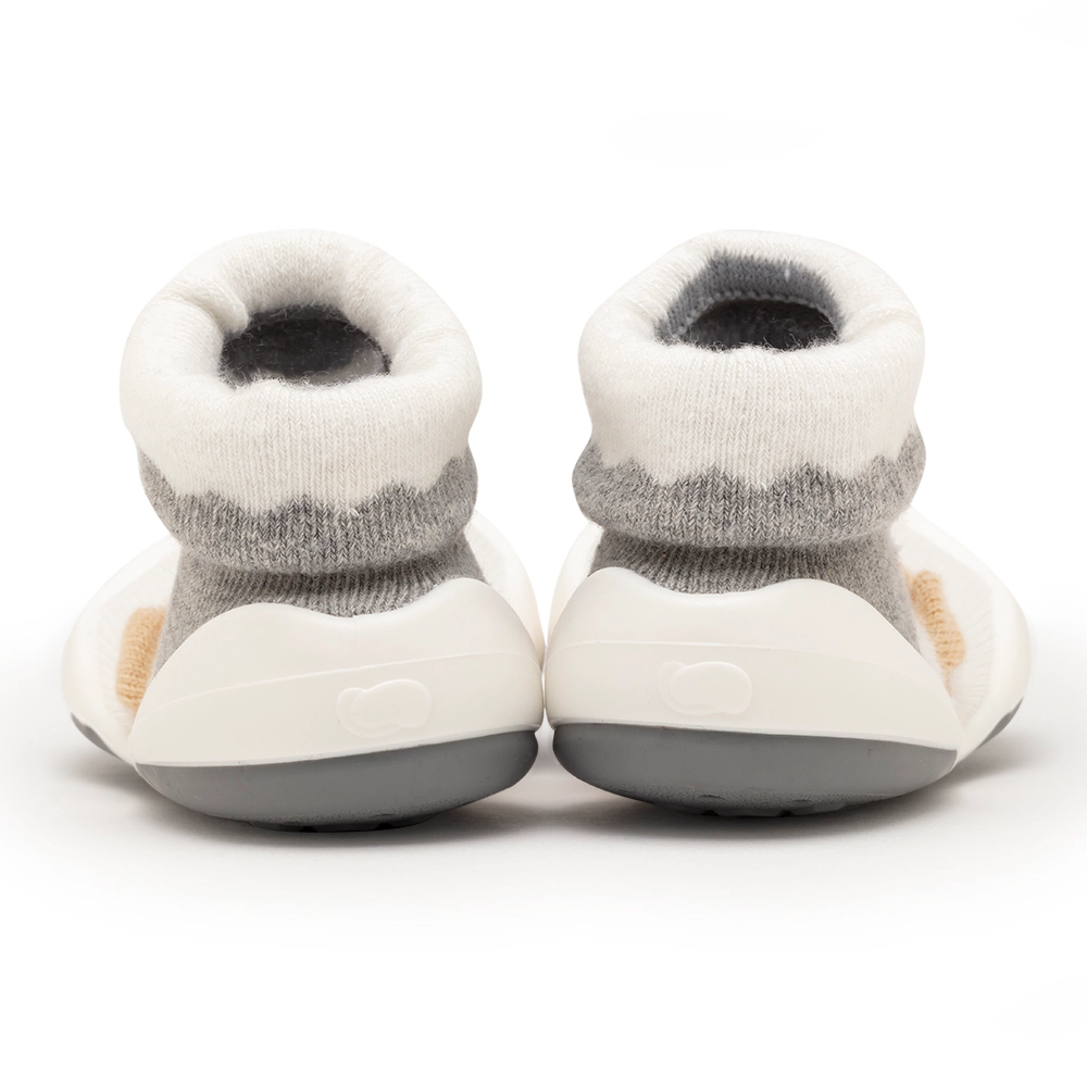 Komuello Baby Girl Boy First Walk Sock Shoes Little Lamb - Heather Grey