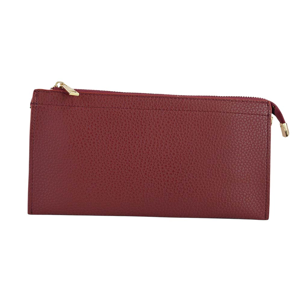 Fashnzfab Faux Leather Slim Wallet Crossbody Bag