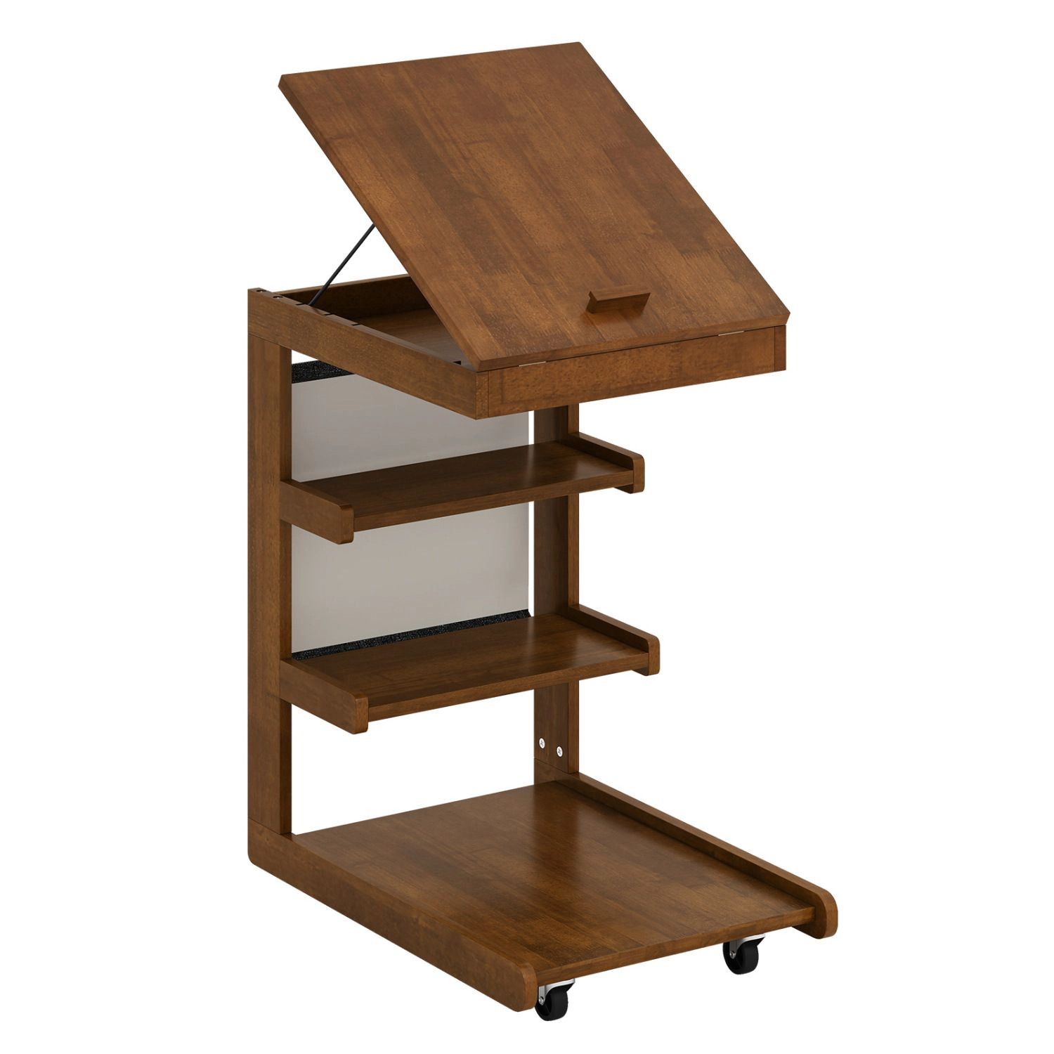 SlickBlue Adjustable C Table with Wheels and Storage Compartment