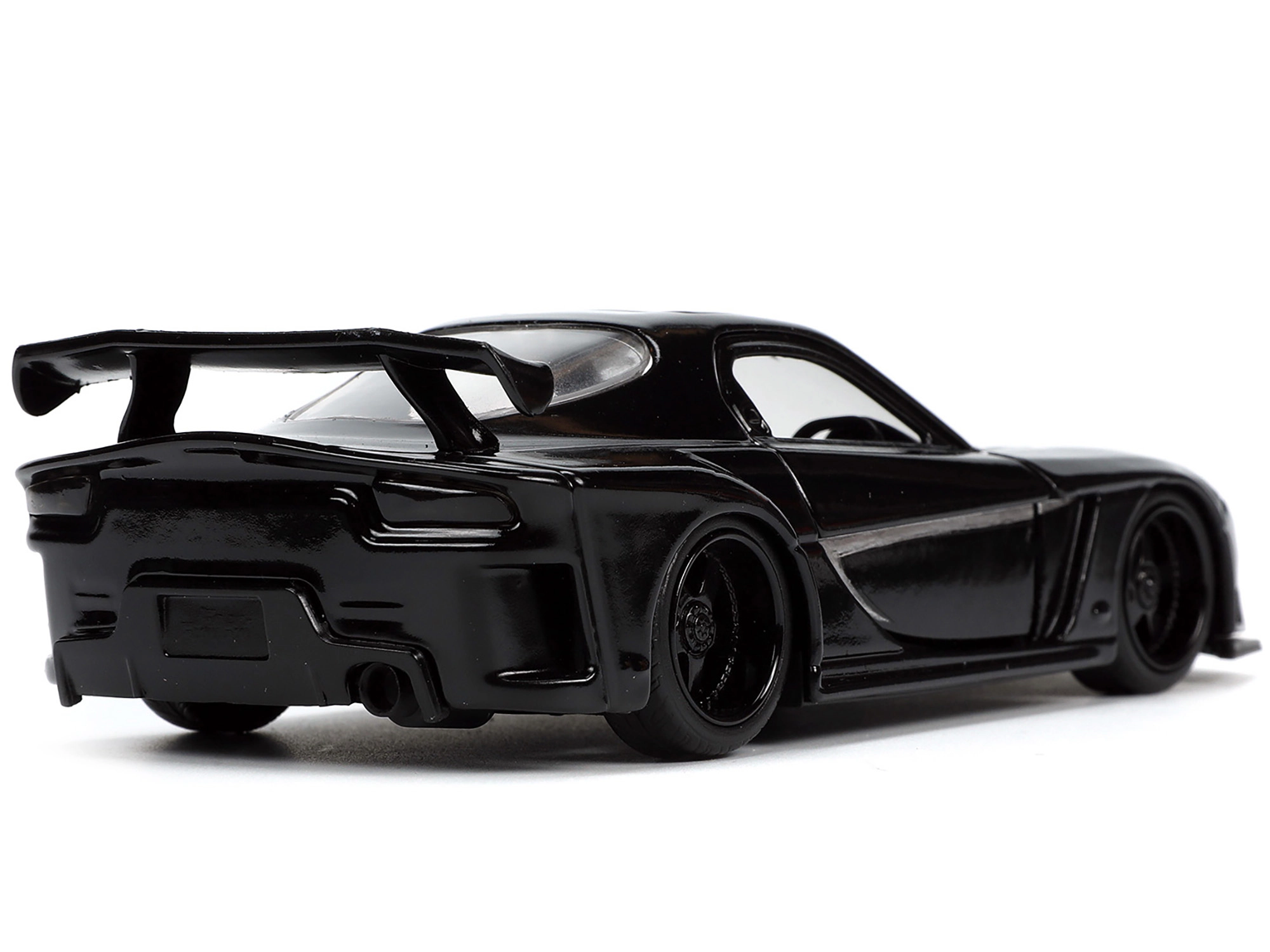 Jada 1995 Mazda RX-7 RHD (Right Hand Drive) Black and Black Panther Diecast Figure "The Avengers" "Hollywood