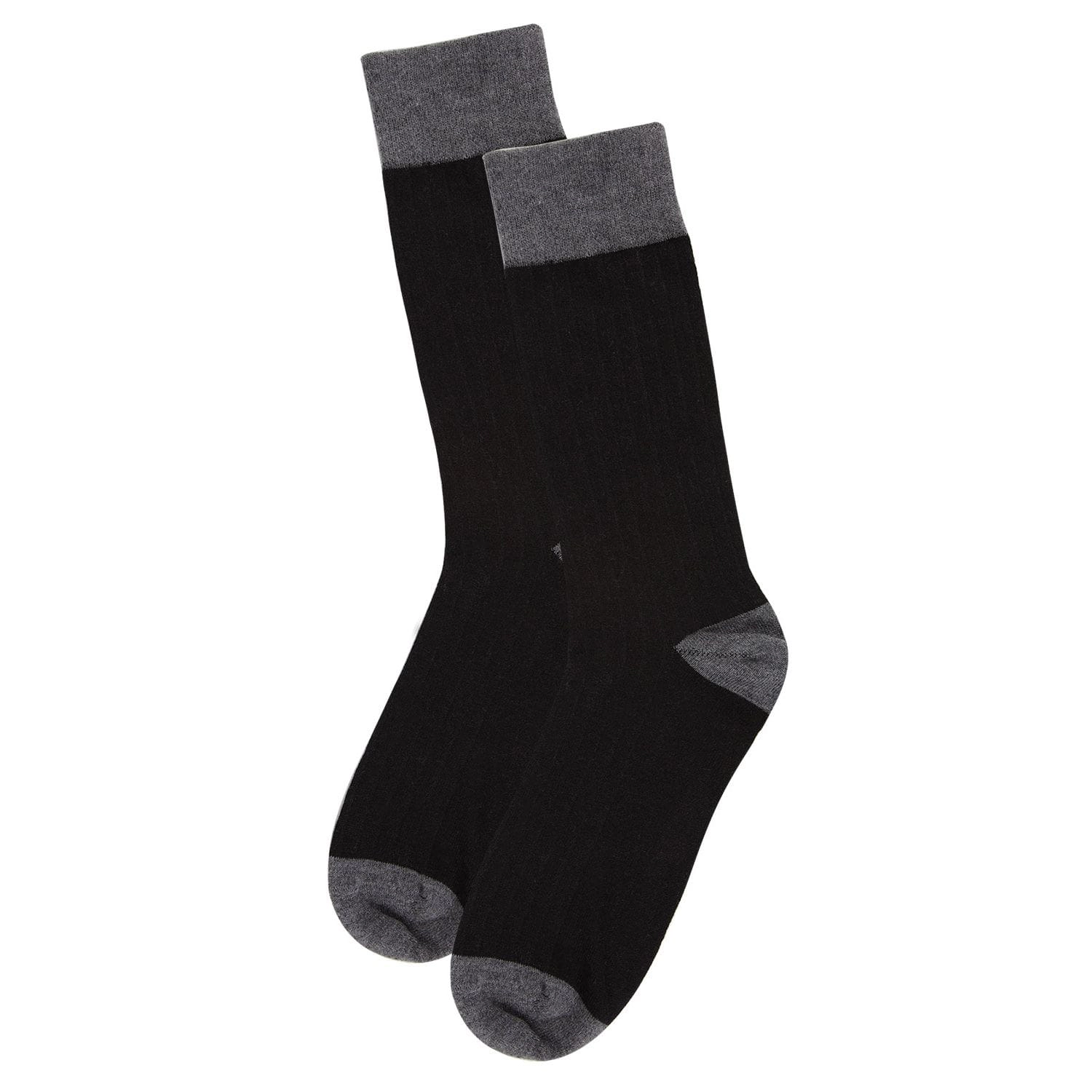 MeMoi Men's Rib Knit Luxuriously Soft Cashmere Crew Socks