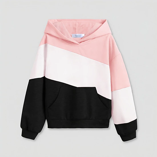 Arshiner Teen Girls Fall Color Block Hooded Sweatshirt with Pockets