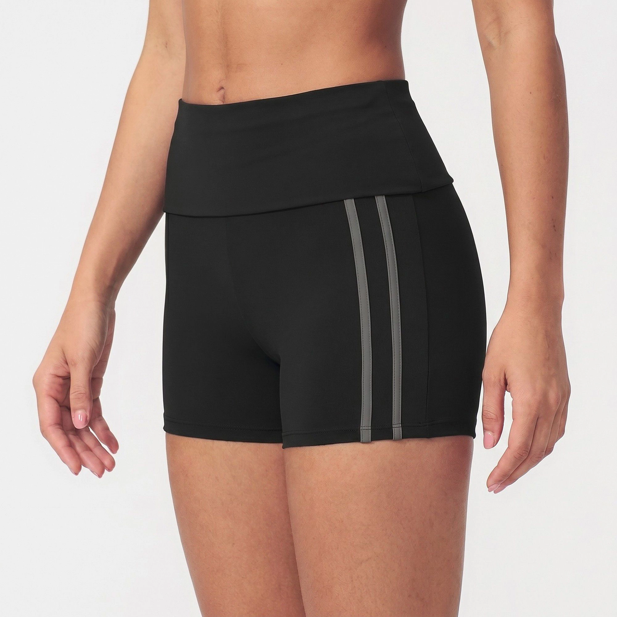 Anna-Kaci Women's High Waisted Side Stripe Yoga Shorts Butt Lifting Workout